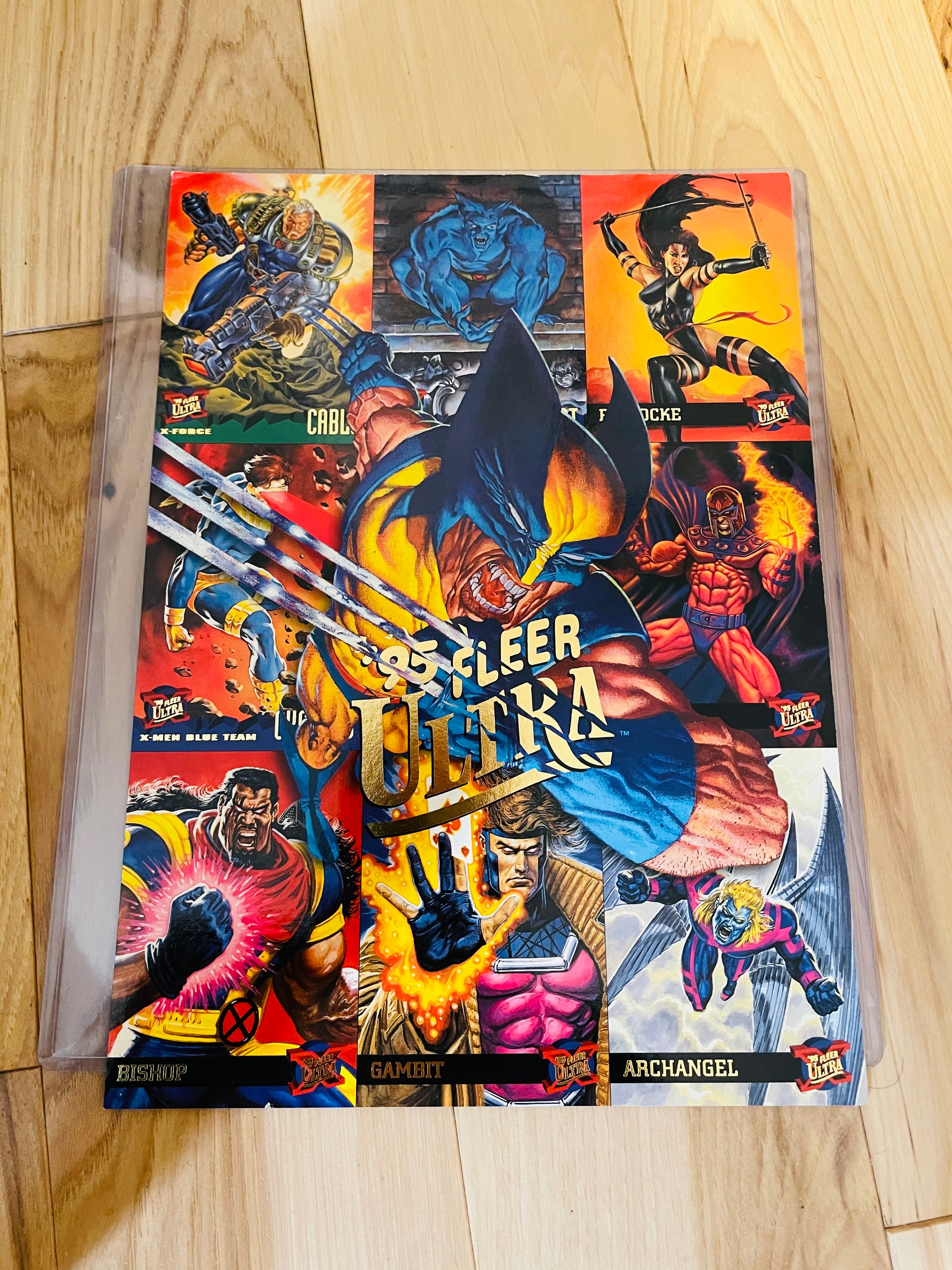 rare x men cards X-Men Fleer Ultra rare uncut ad cards sheet 1995
