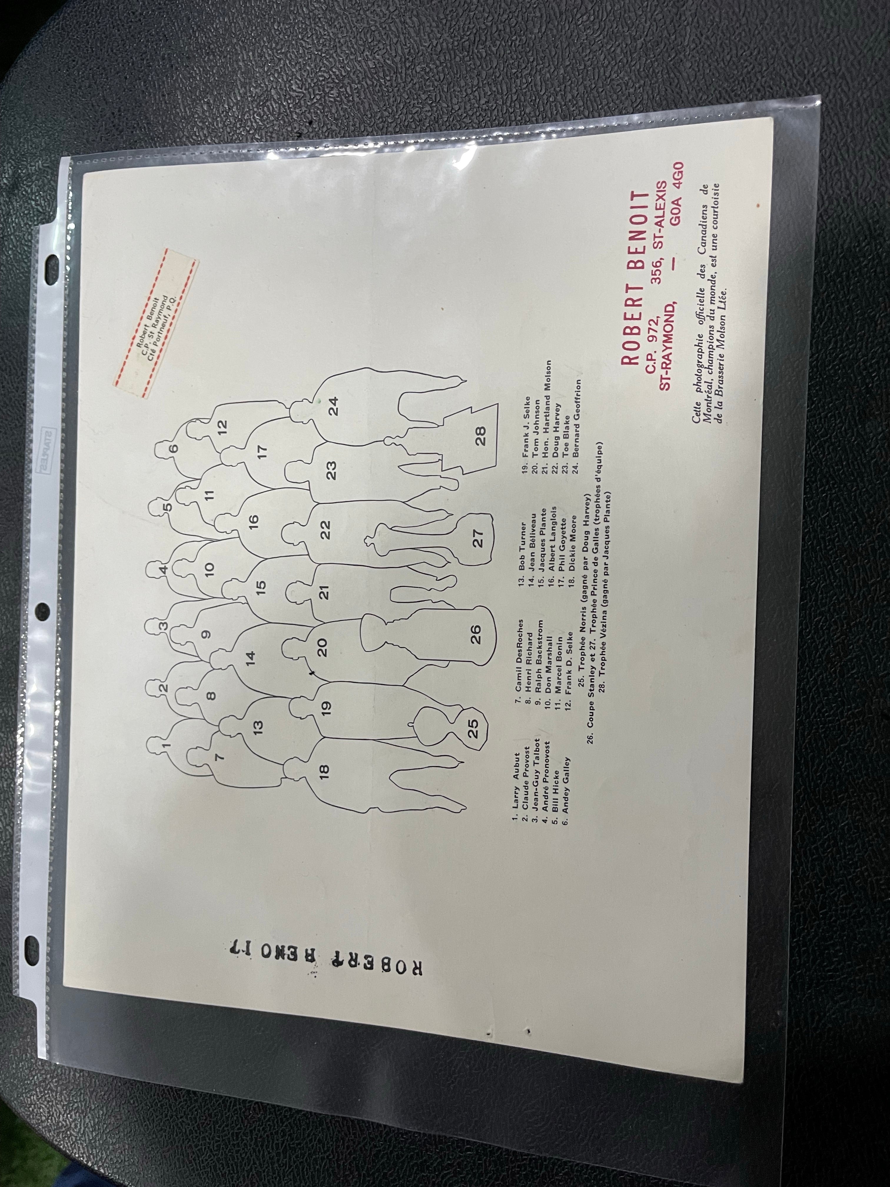 Montreal Canadiens hockey team photo Molsons 1960-62