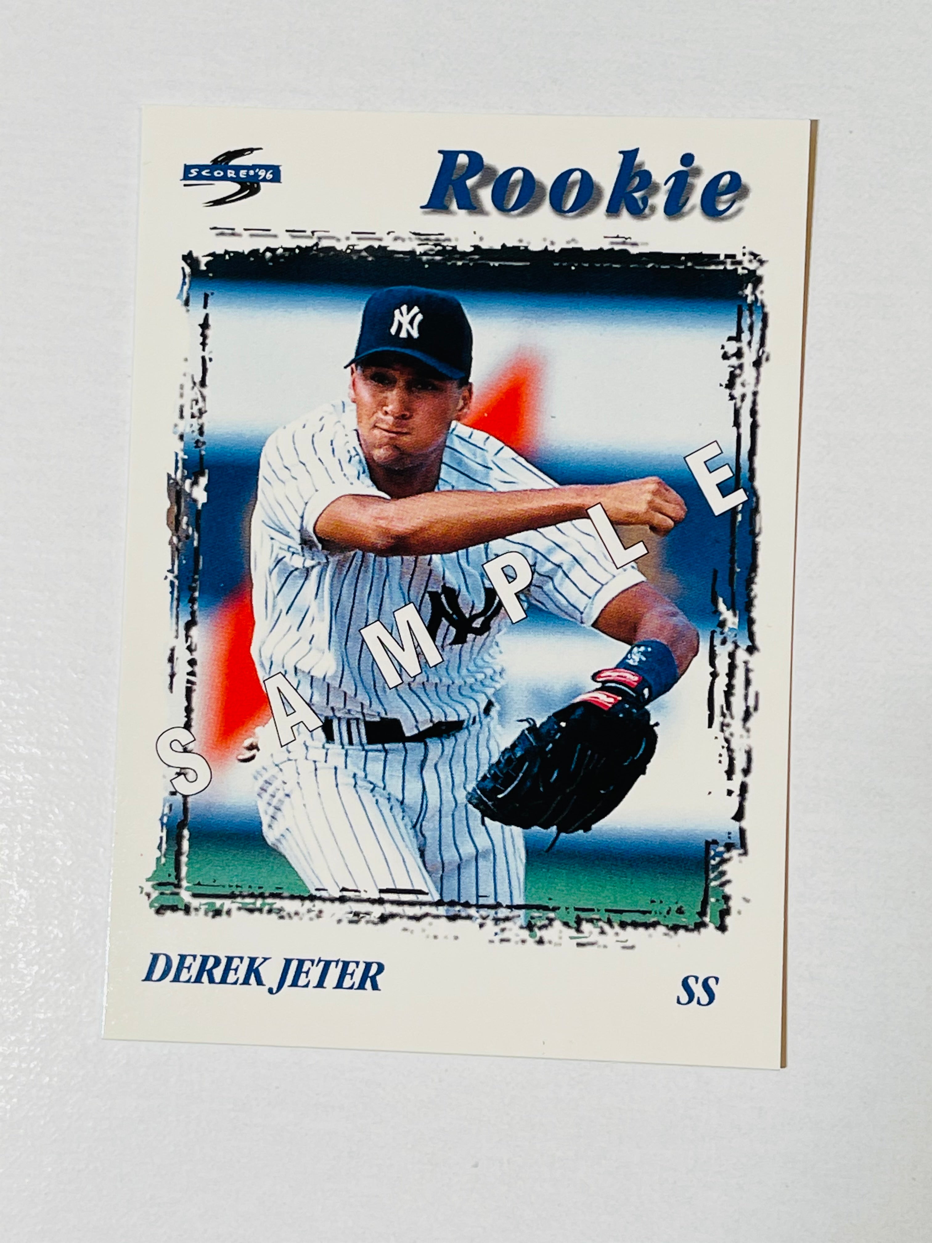 Derek Jeter rare Rookie Score Pinnacle Sample baseball card 1995 Derek Jeter rare Rookie Score Pinnacle Sample baseball card 1995