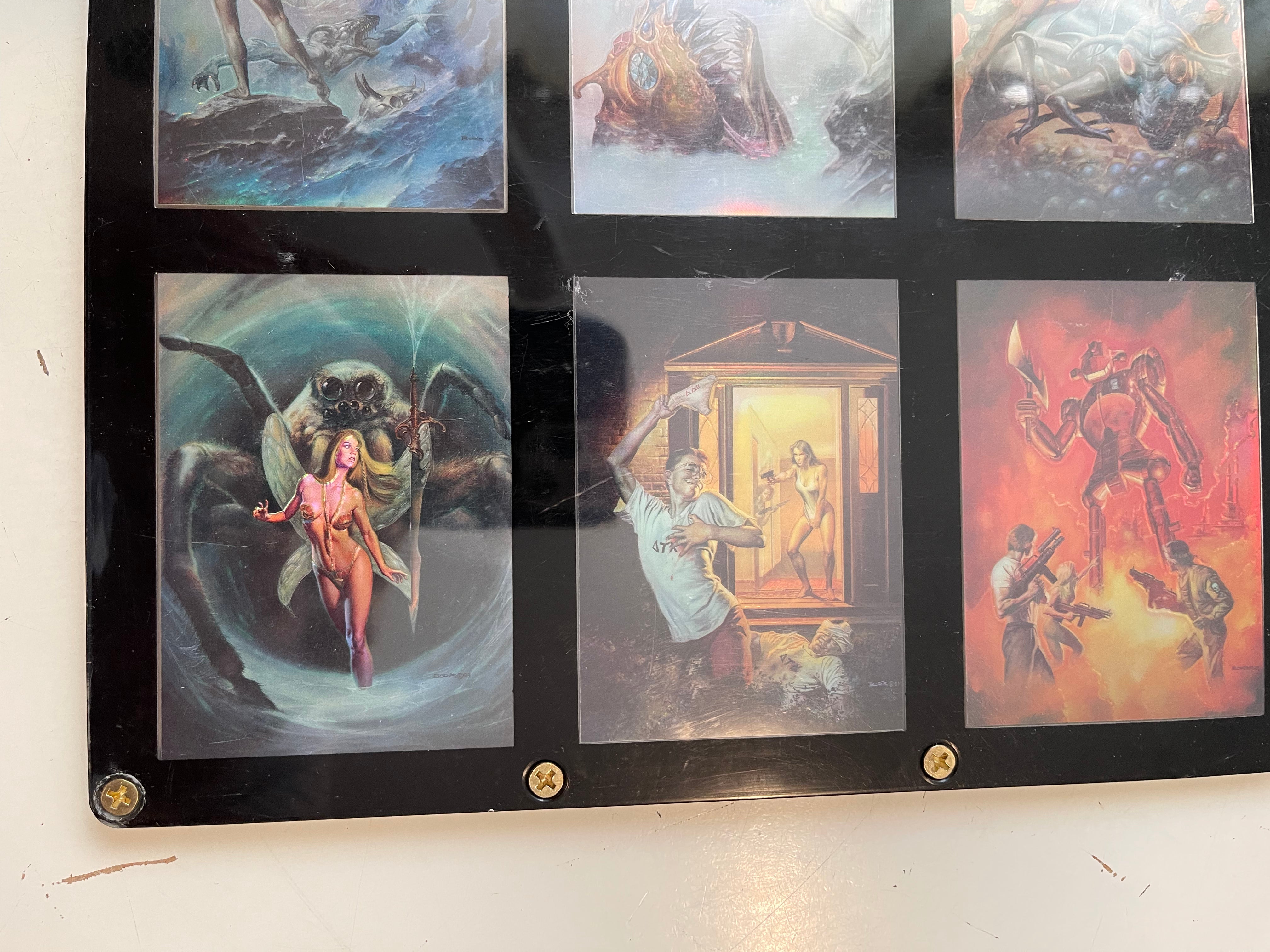 Boris Vallejo fantasy artist rare Chrome insert cards set in frame