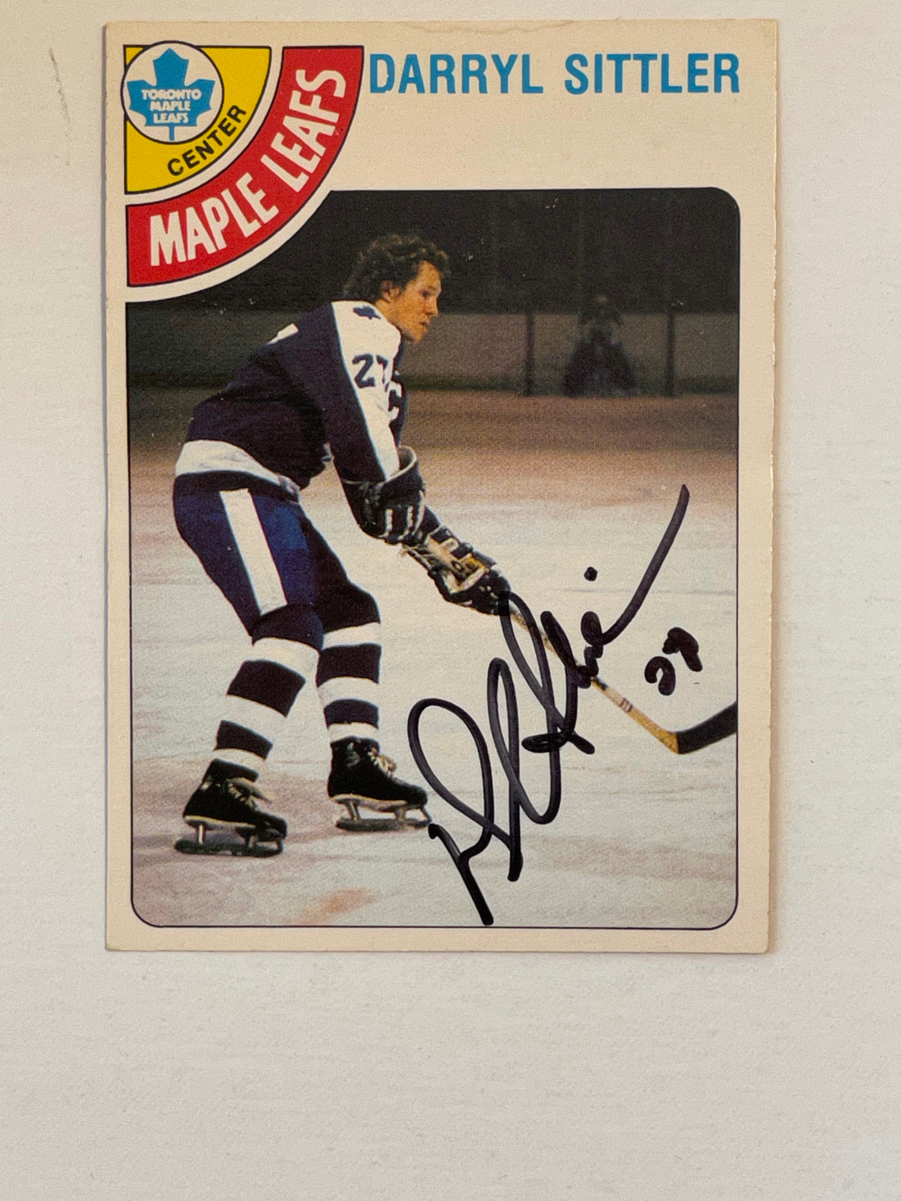 Darryl Sittler Toronto Maple Leafs hockey superstar autograph card with COA 1978