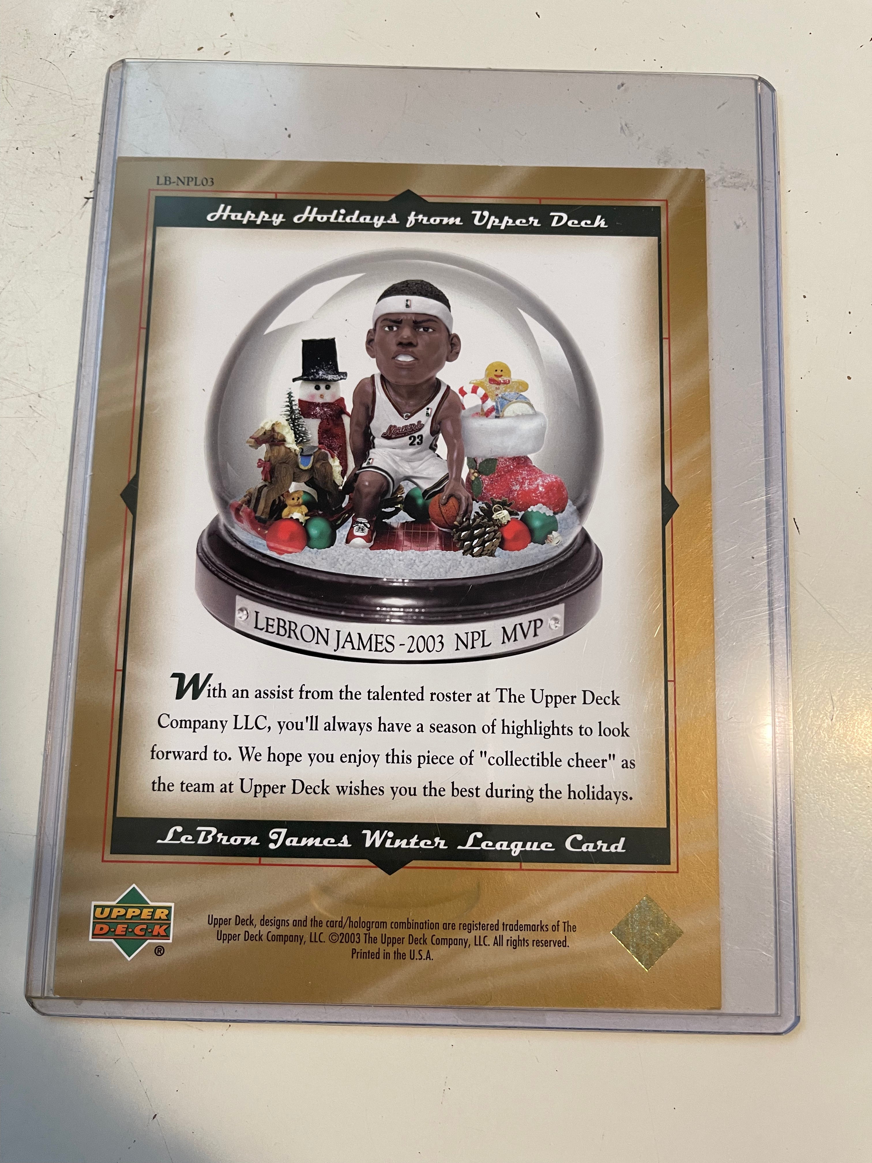 LeBron James rare UD employee Exclusive rookie Christmas card 2003