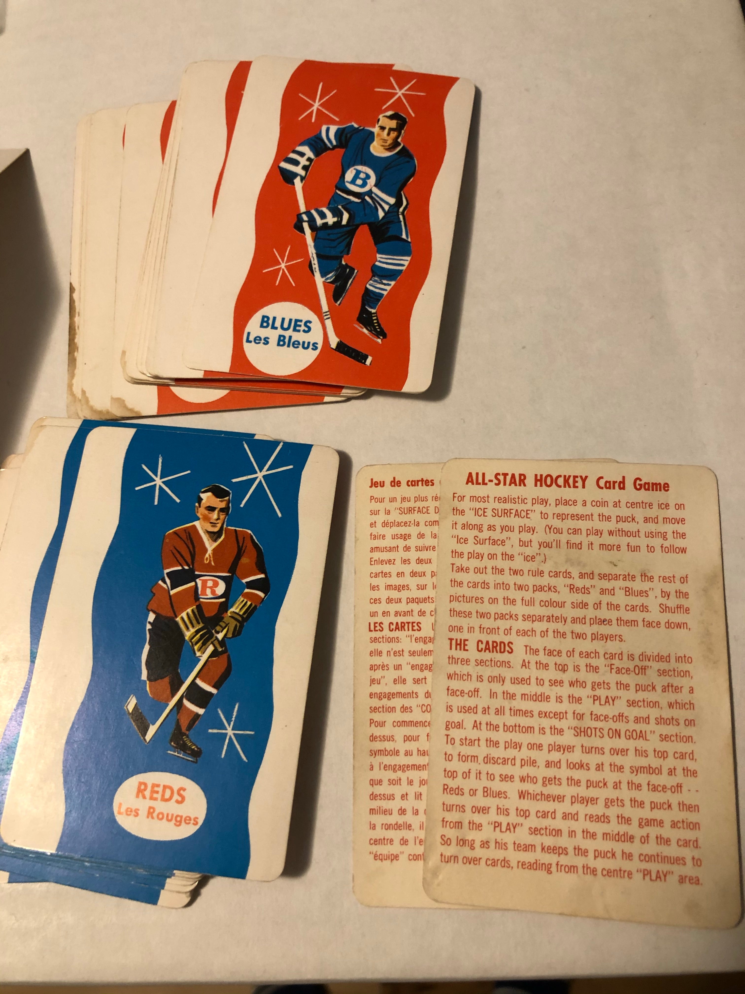 1962 hockey games cards deck set