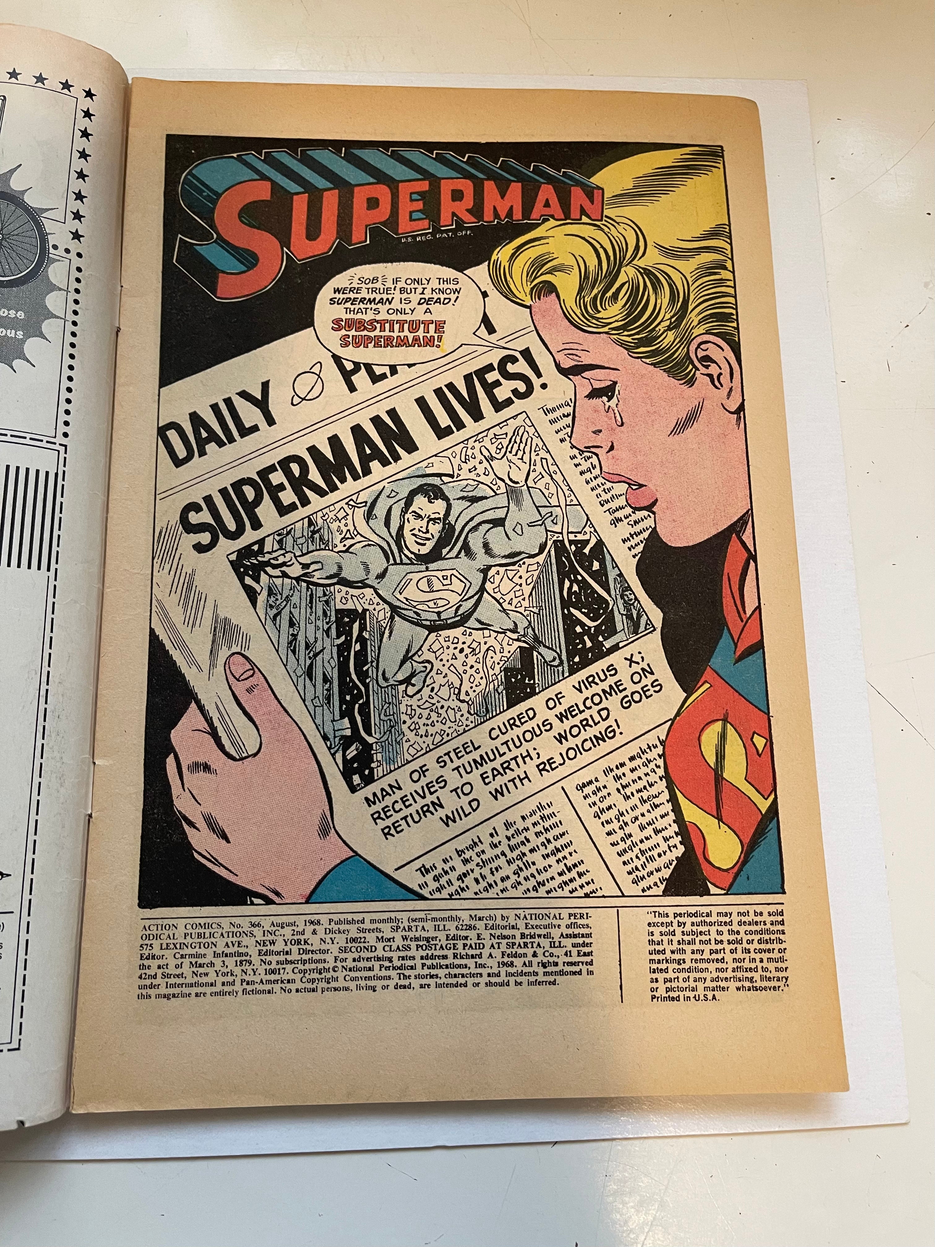 Action Superman #366 comic book 1968