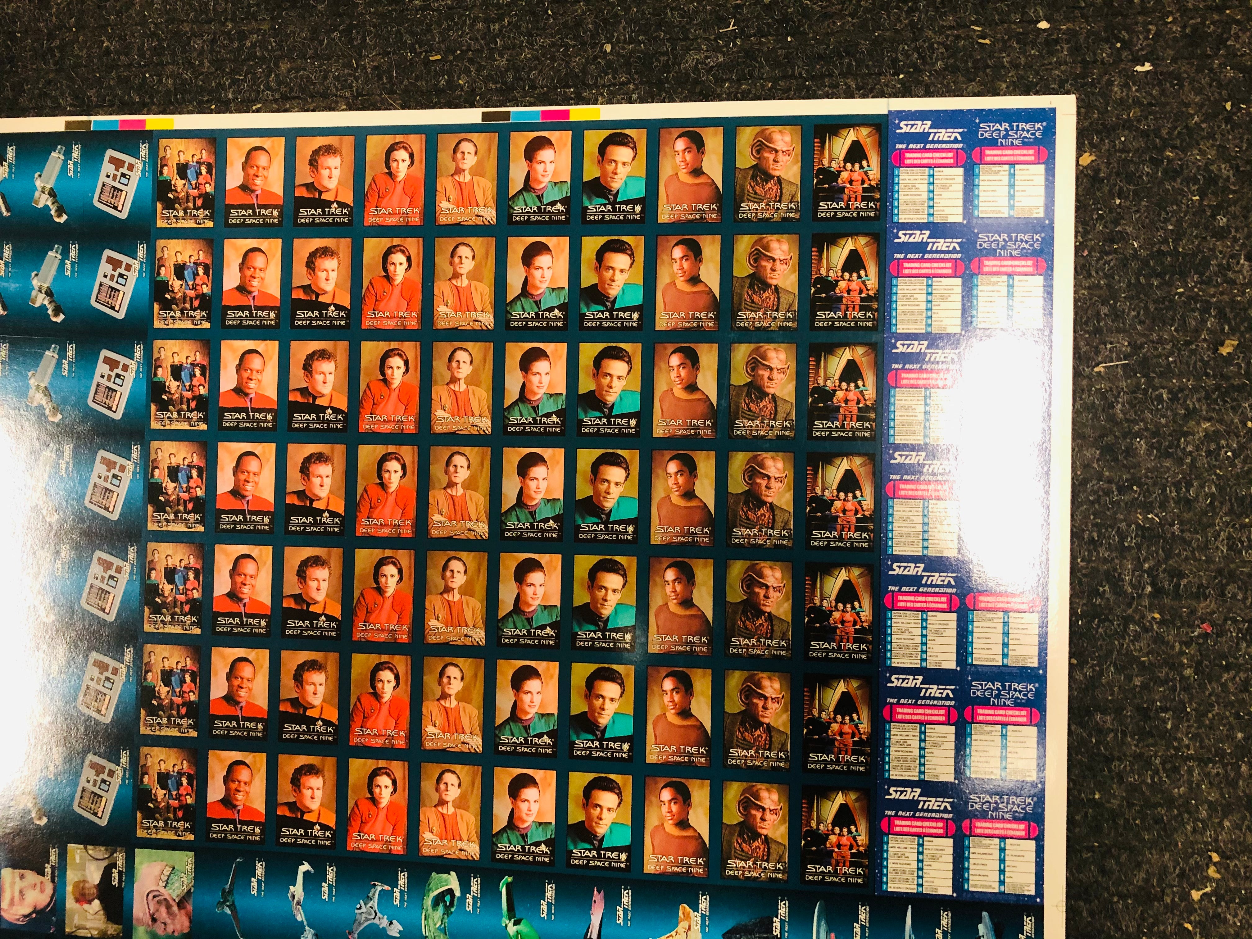 Star Trek Next Generation / DS9 Hostess Chips uncut card sheet 1995