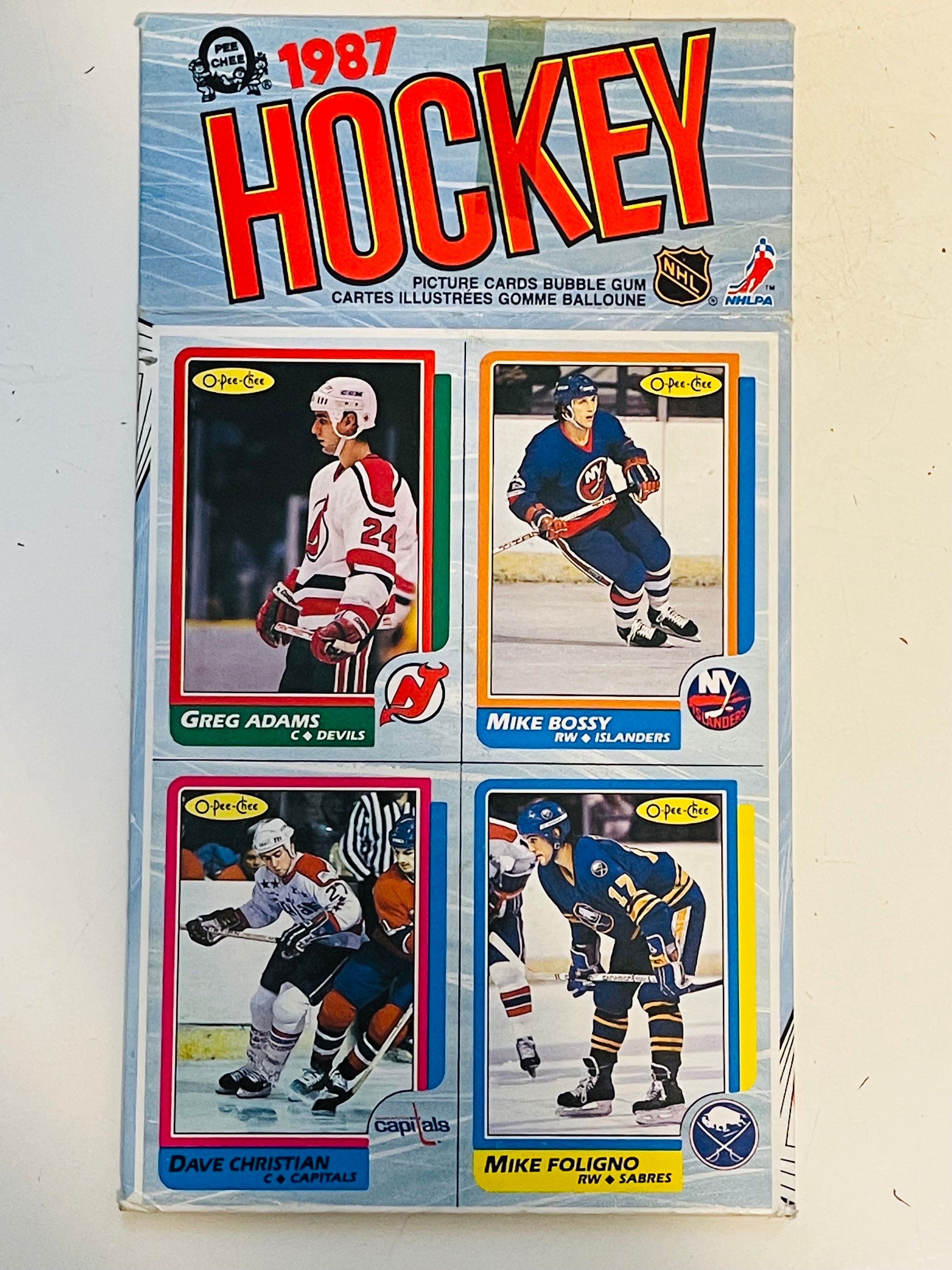 Patrick Roy rookie year empty flat opc hockey display cards box 1986