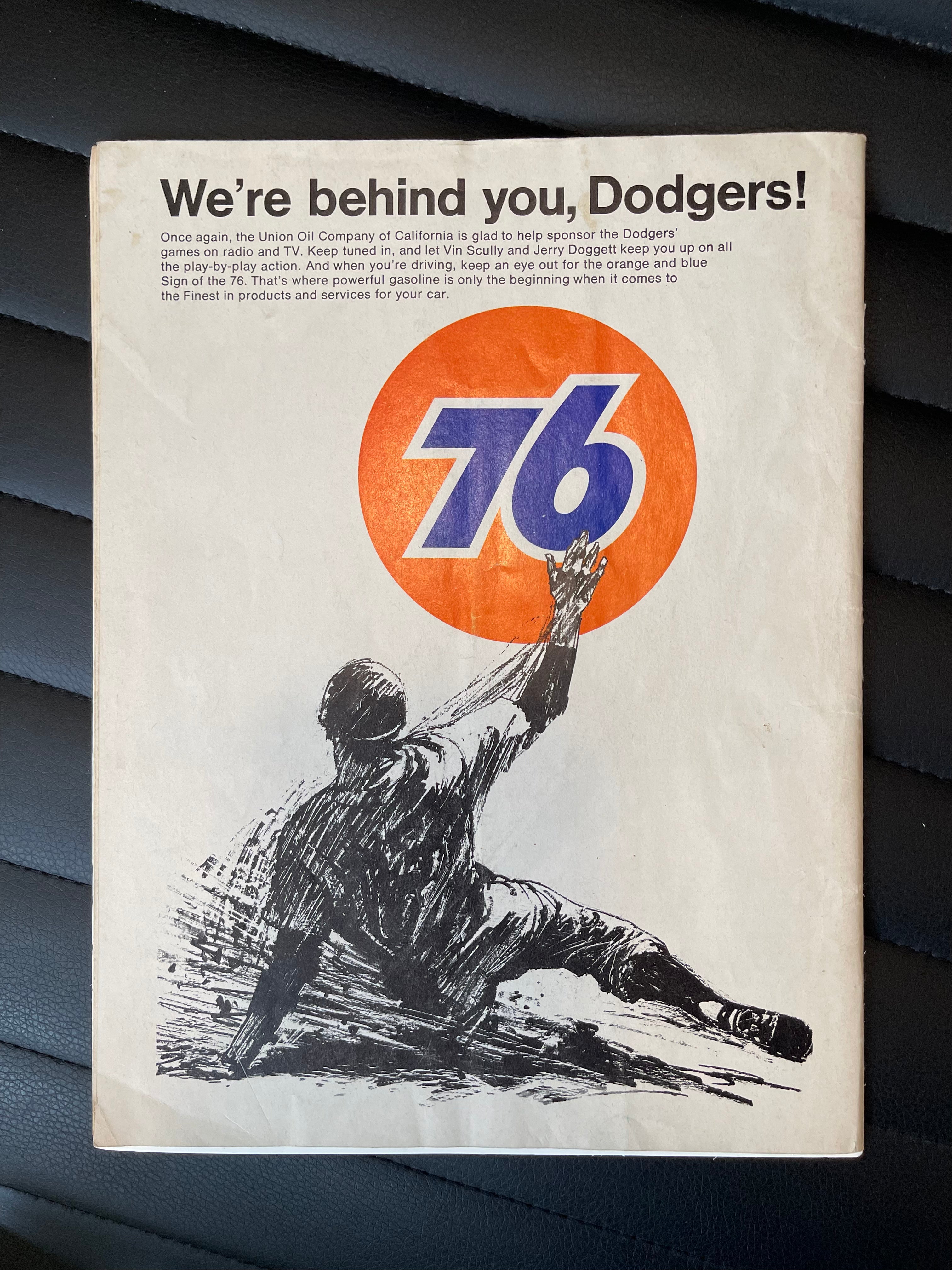 Dodgers baseball vintage program 1968