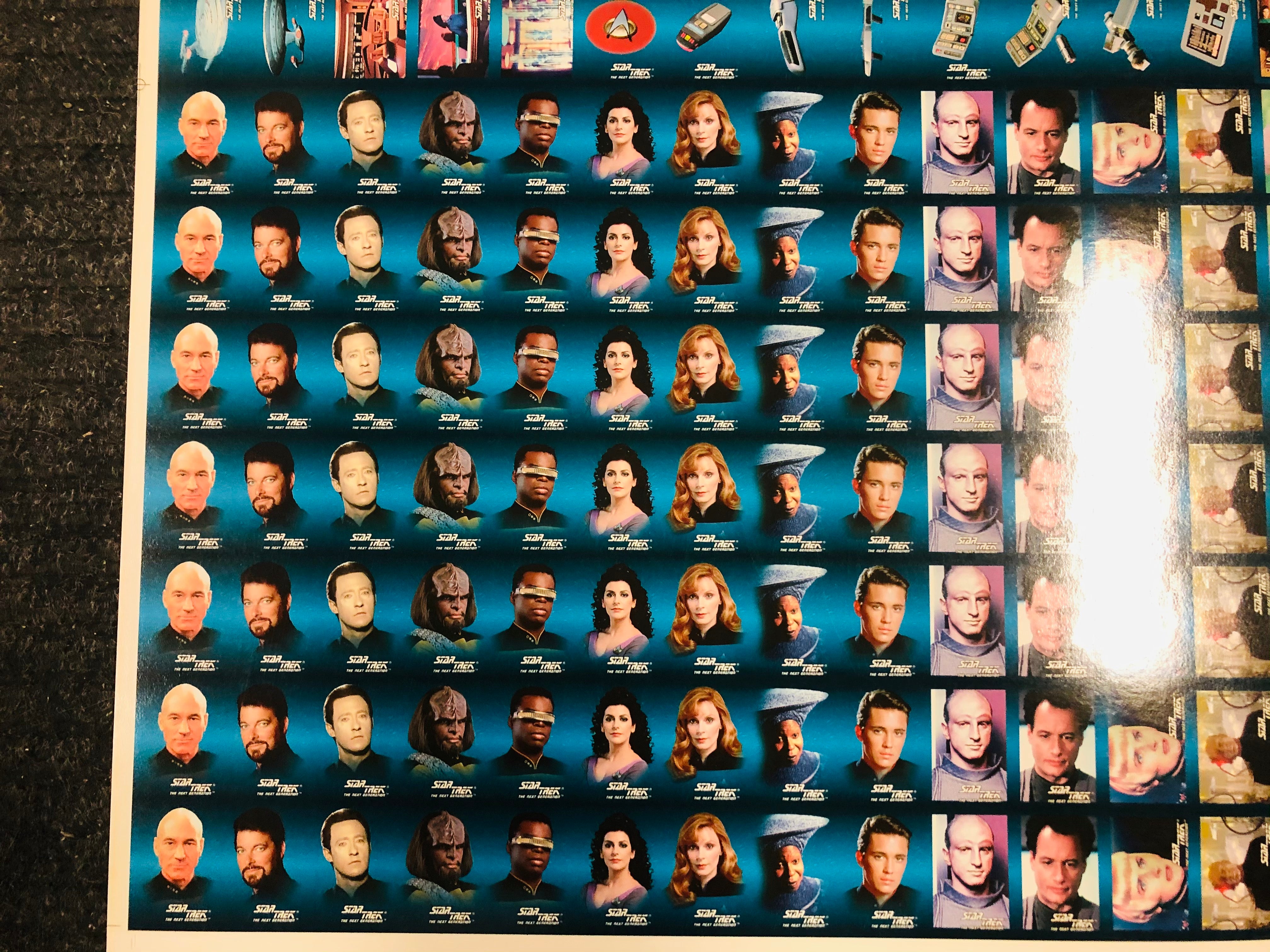 Star Trek Next Generation / DS9 Hostess Chips uncut card sheet 1995