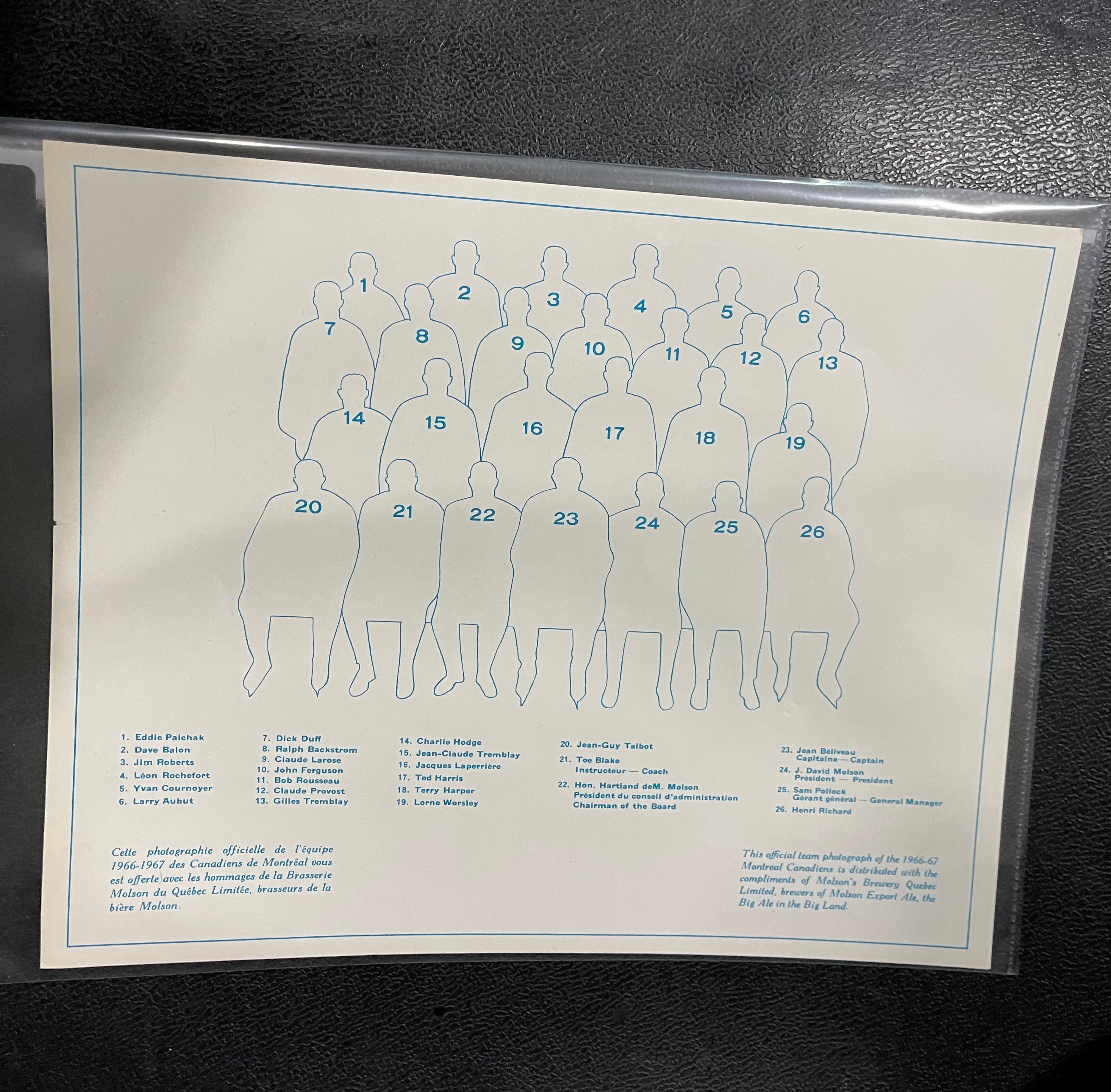 Montreal Canadiens hockey team photo Molsons beer 1955