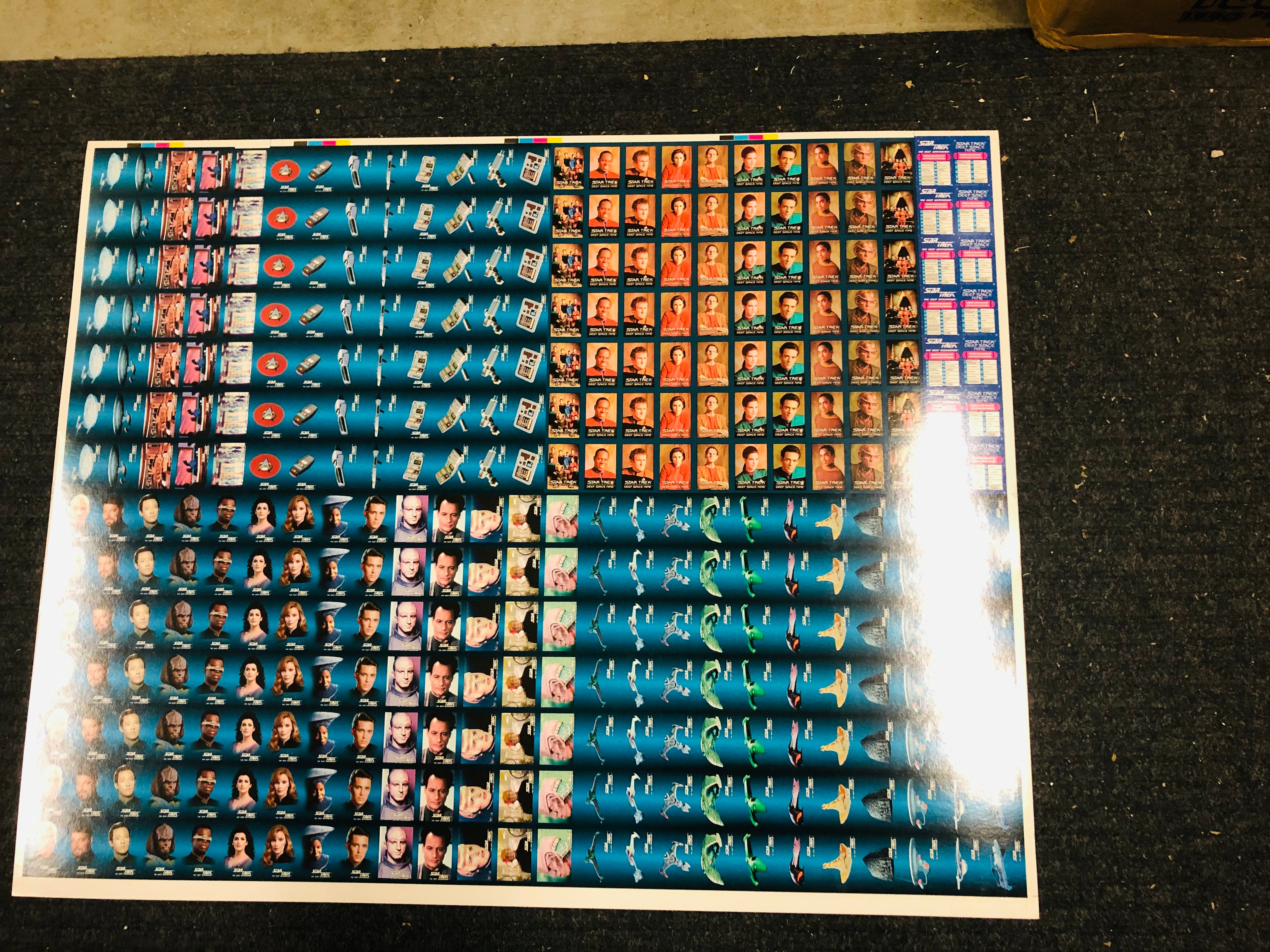 Star Trek Next Generation / DS9 Hostess Chips uncut card sheet 1995