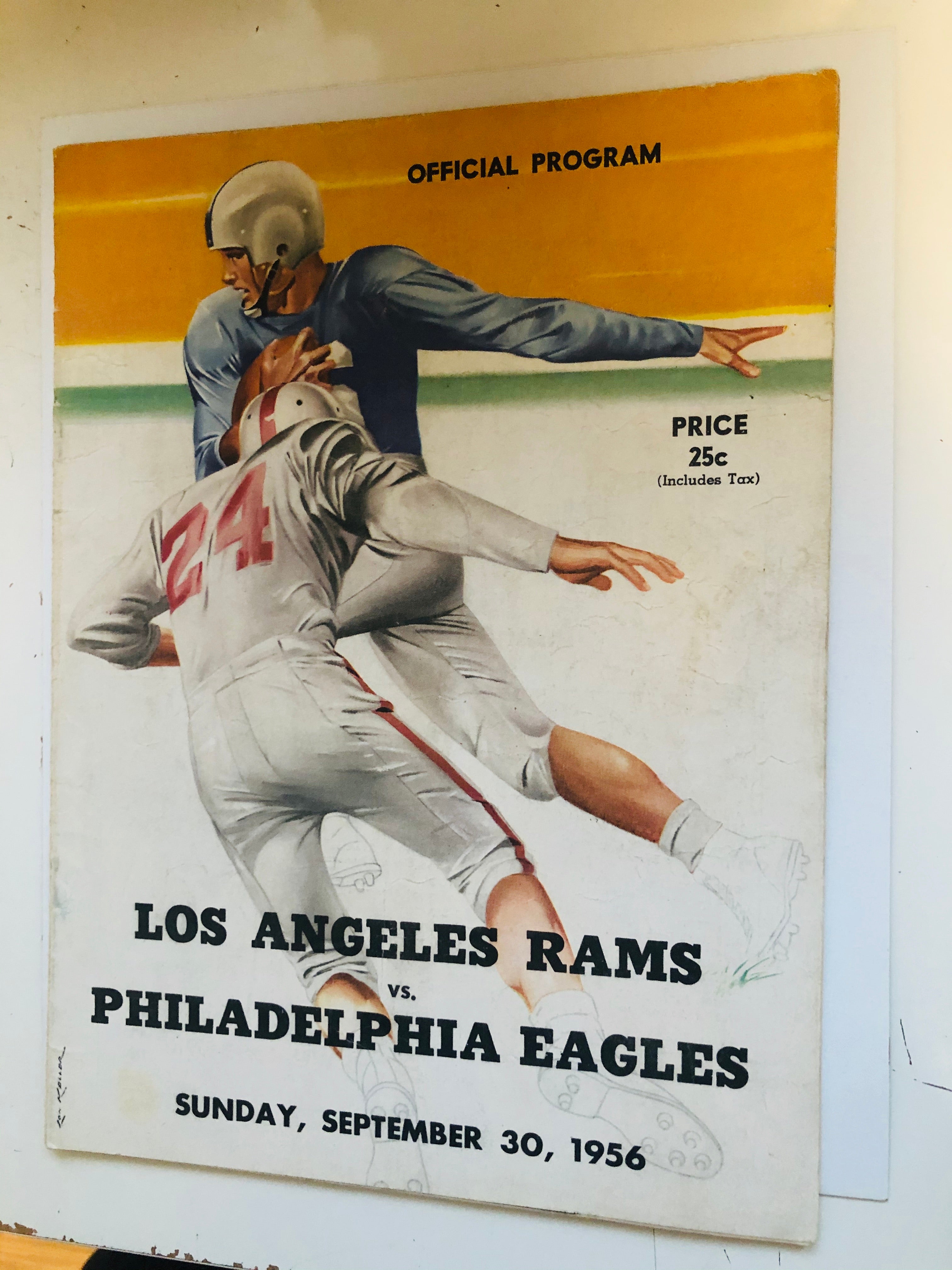 1956 LA Rams vs Philadelphia Eagles football game program