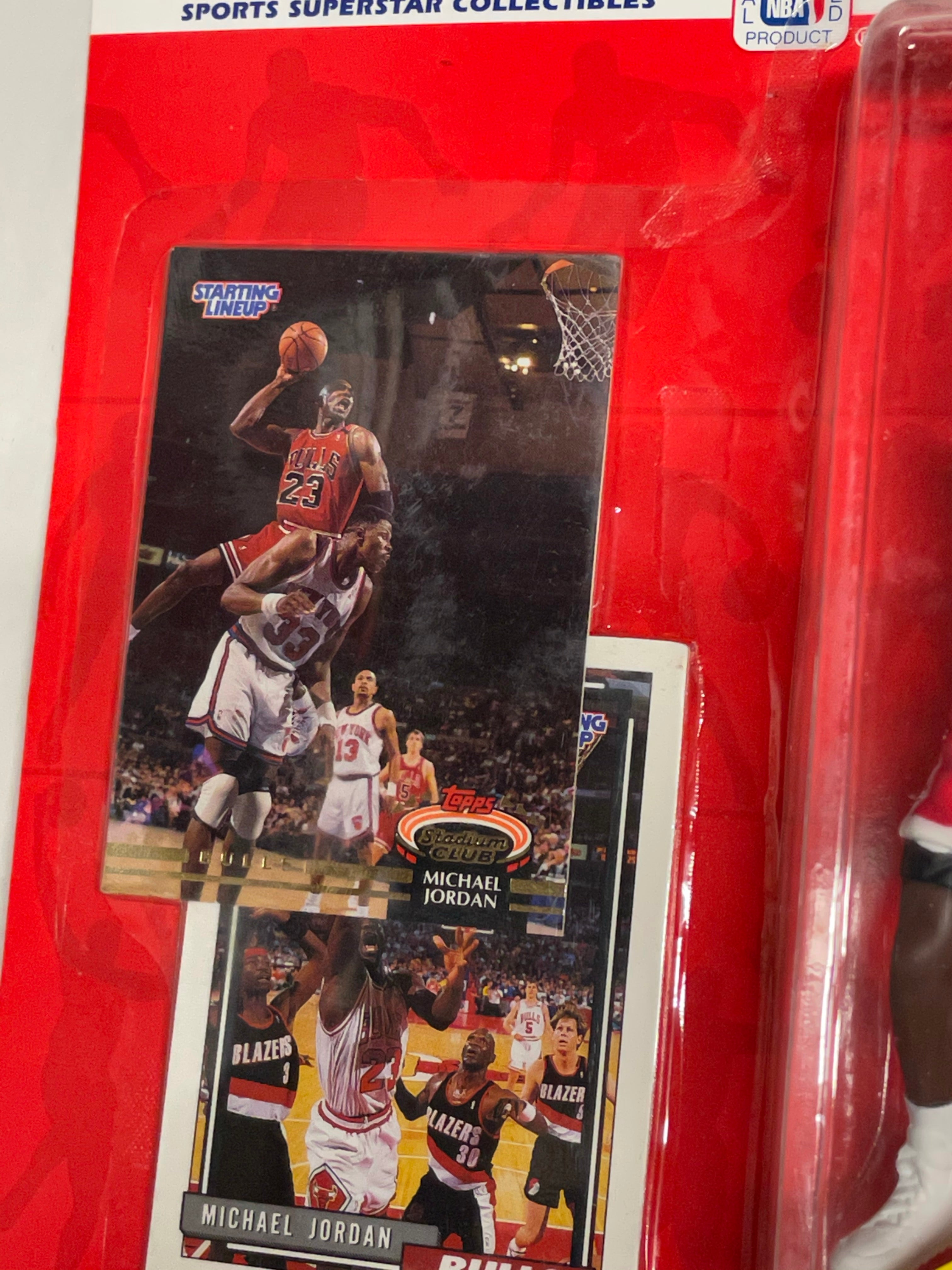 Michael Jordan Starting Lineup rare factory sealed figure with two cards 1993