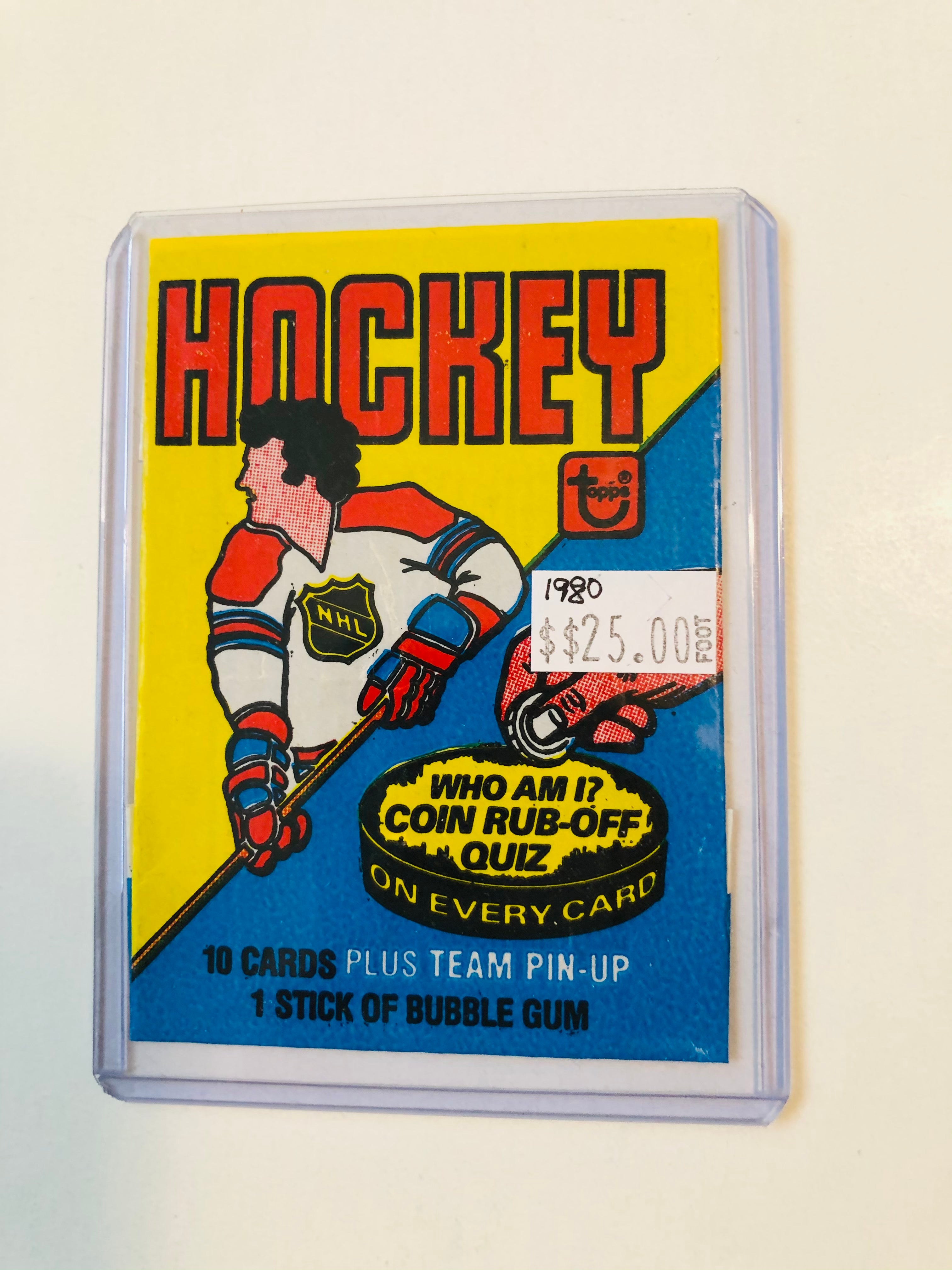 Topps vintage hockey wrapper from 1980