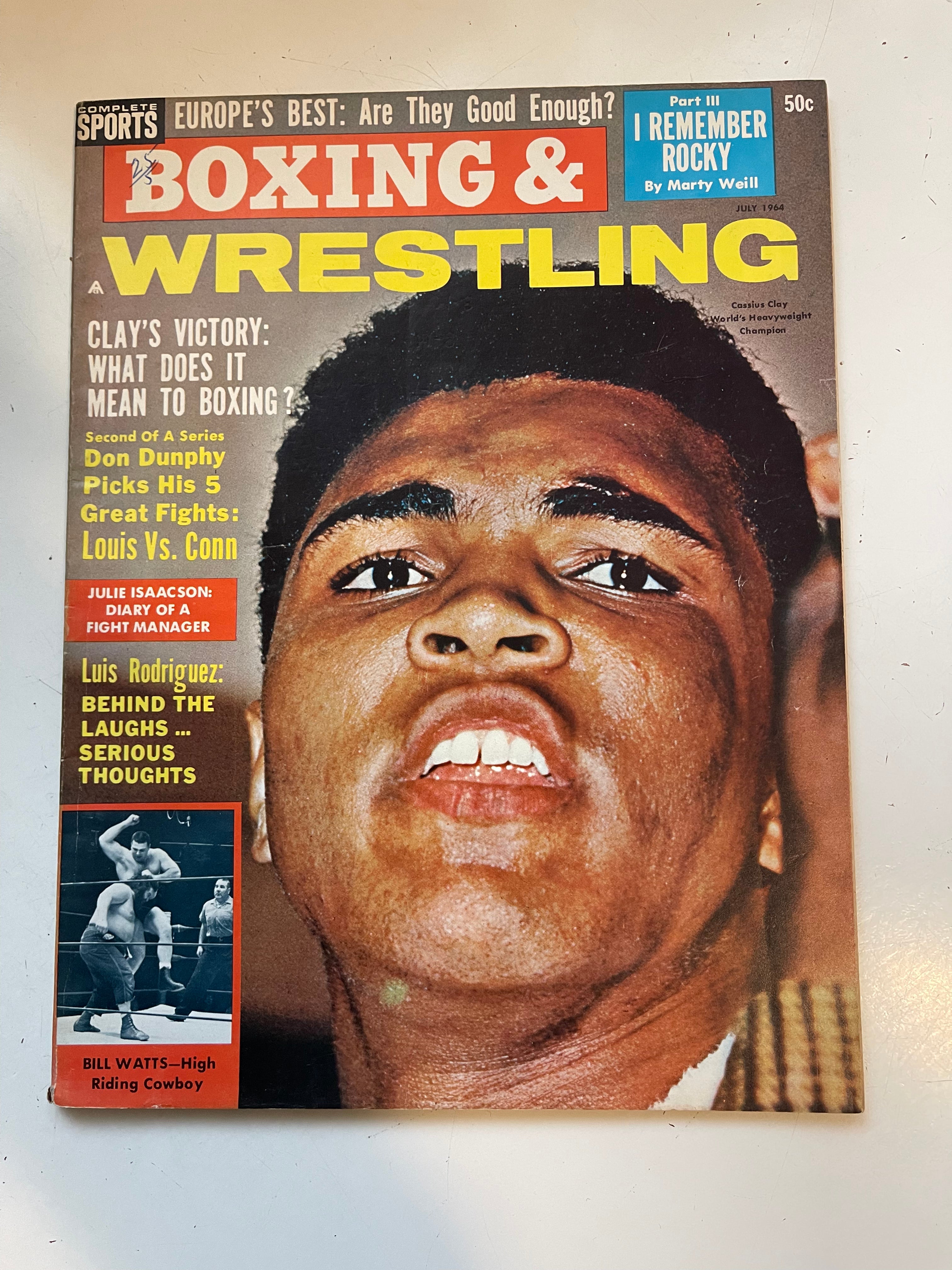 Muhammad Ali boxing and wrestling rare magazine 1964