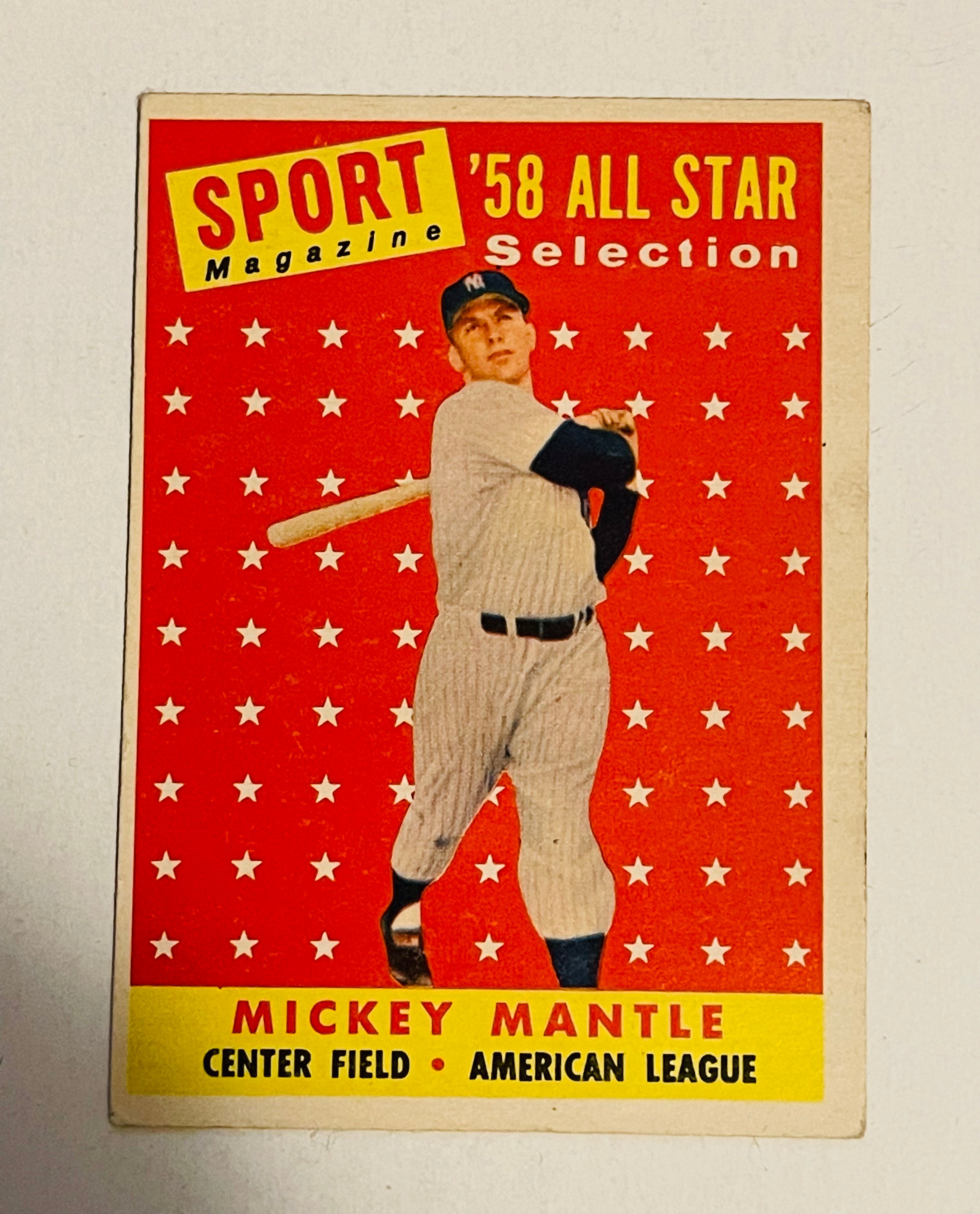 Mickey Mantle Topps sporting News baseball card 1958
