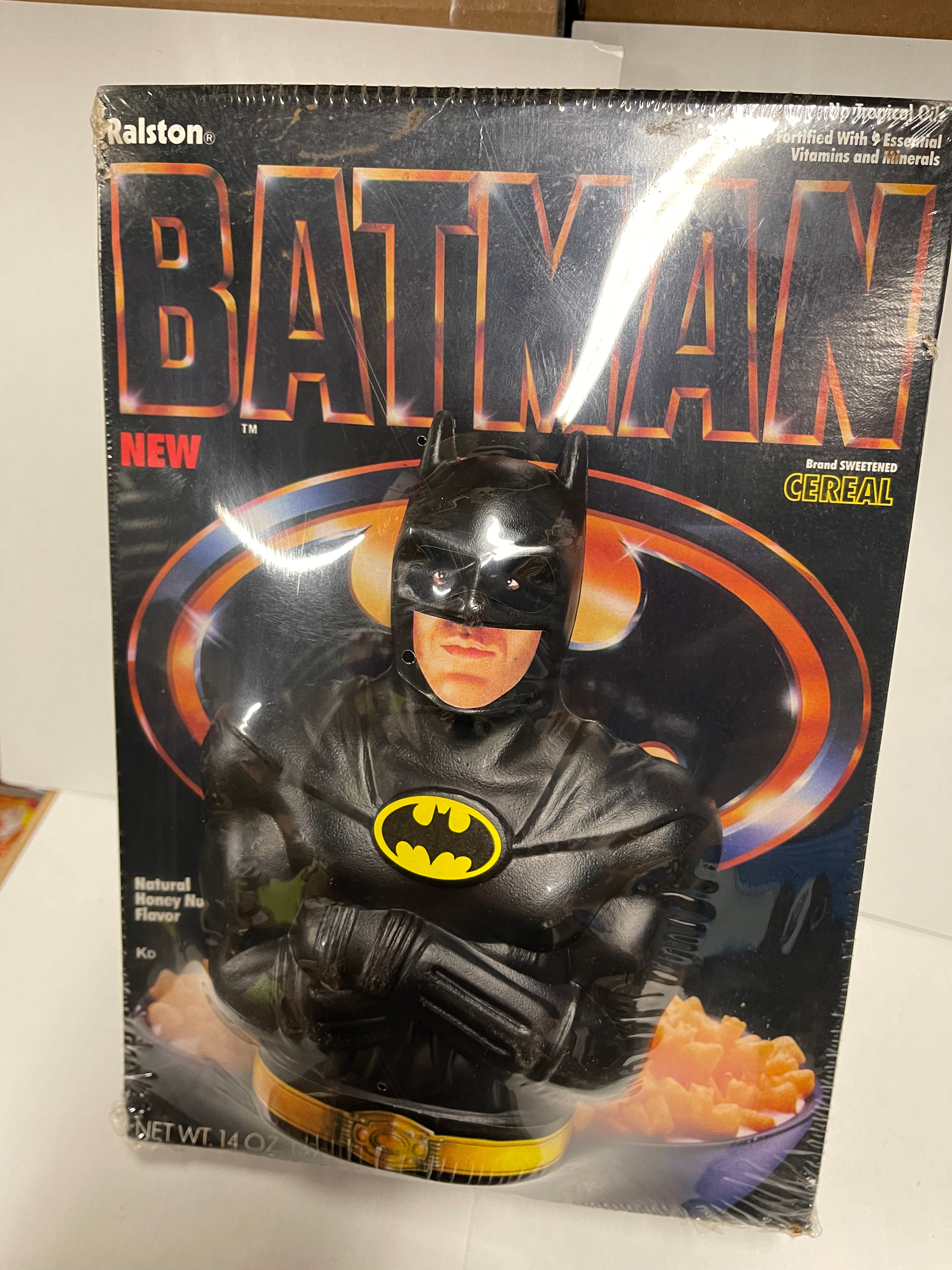 Batman movie rare cereal box with Batman bank 1989