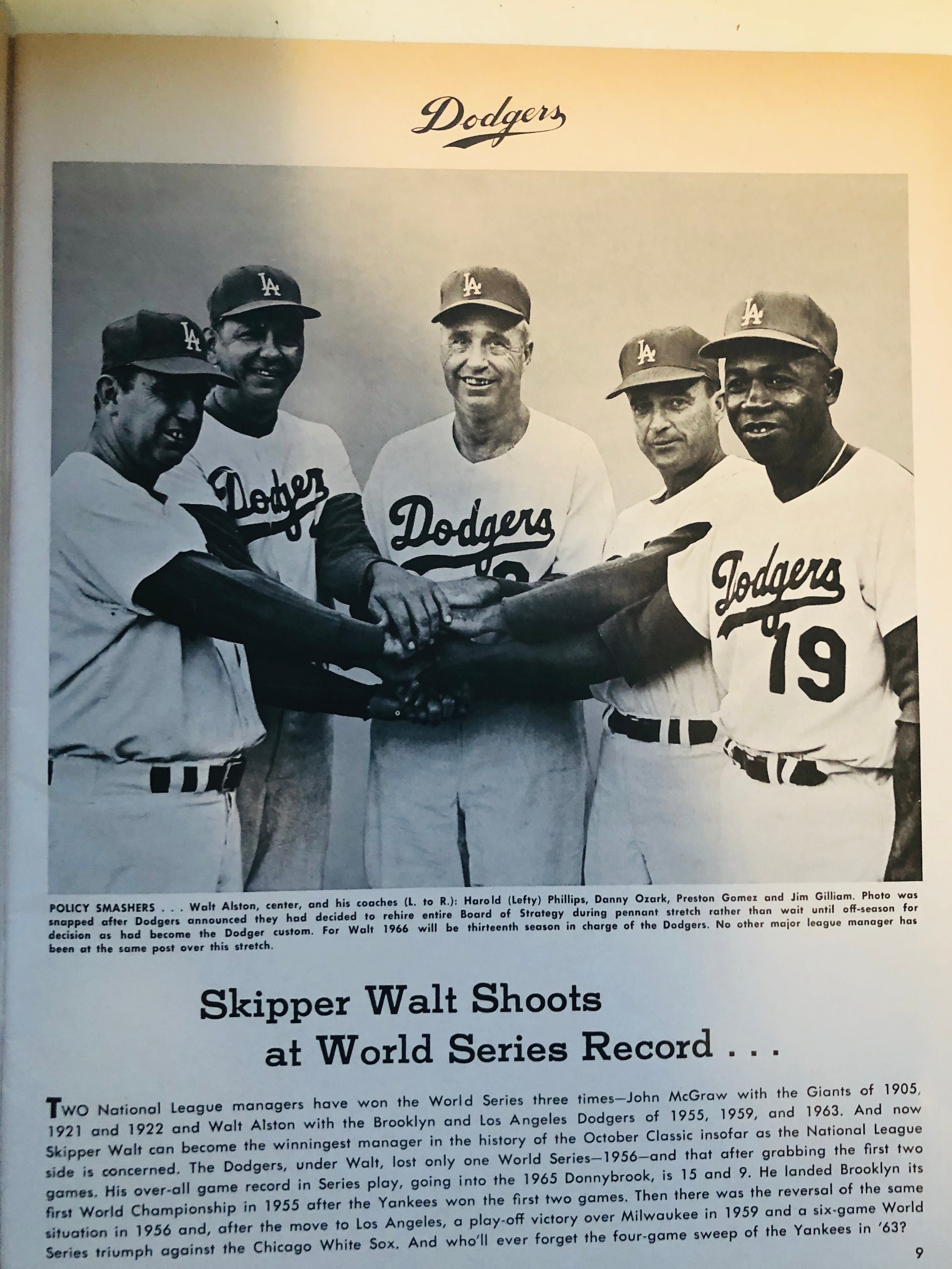1965 World Series original baseball game program