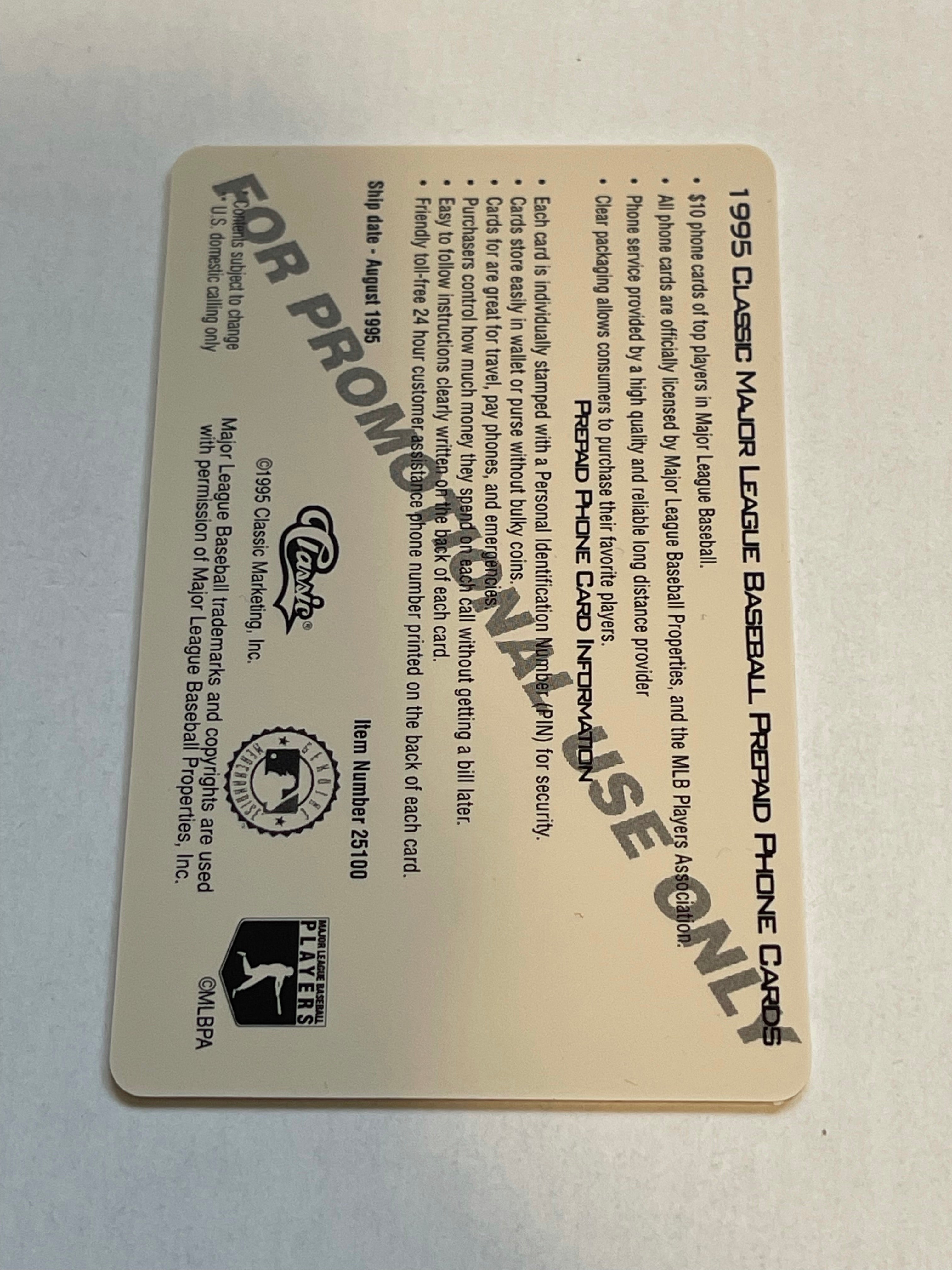 Ken Griffey Jr rare promo phone card 1990