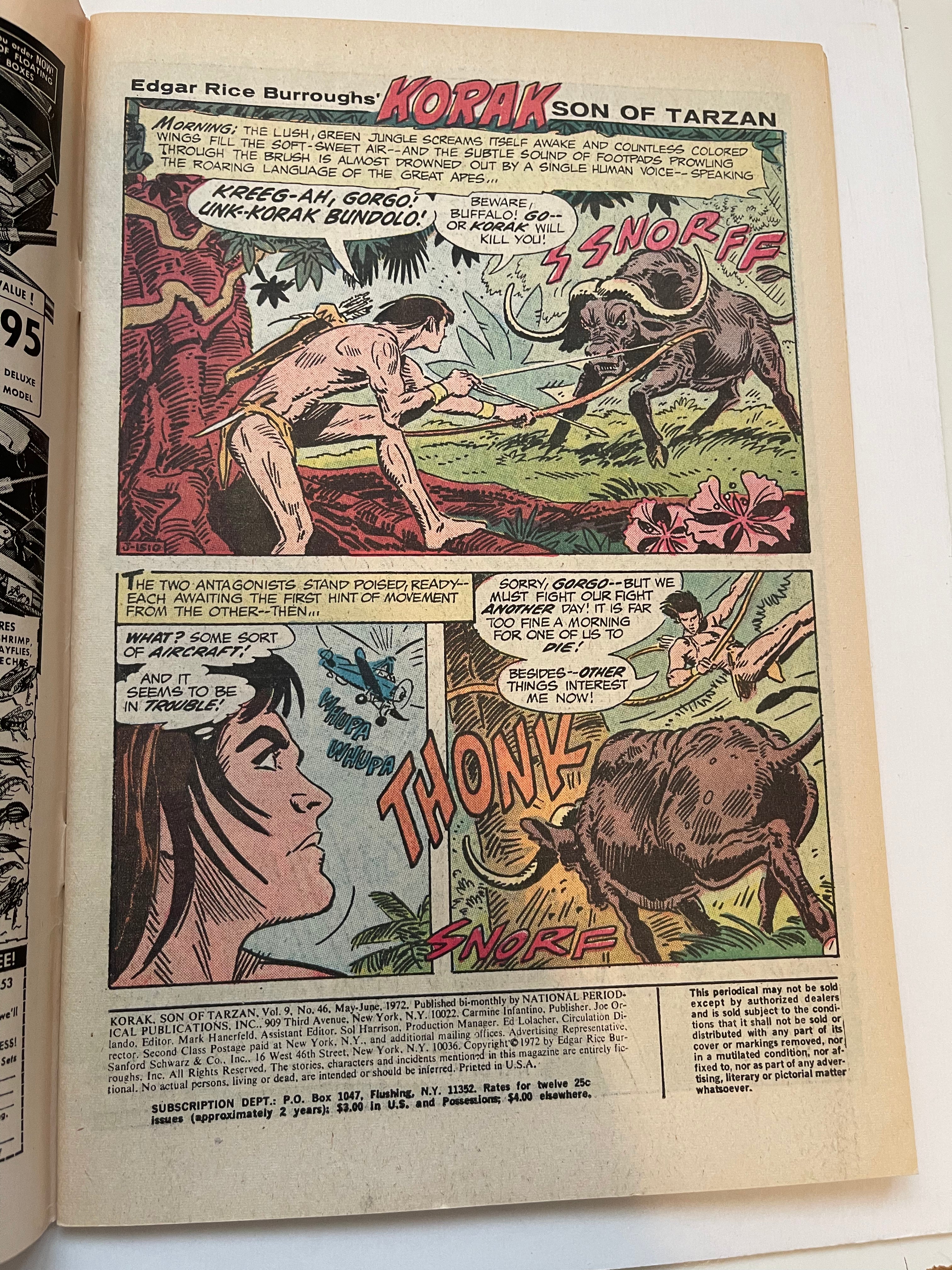 Korak Son of Tarzan #1 high grade comic book 1971