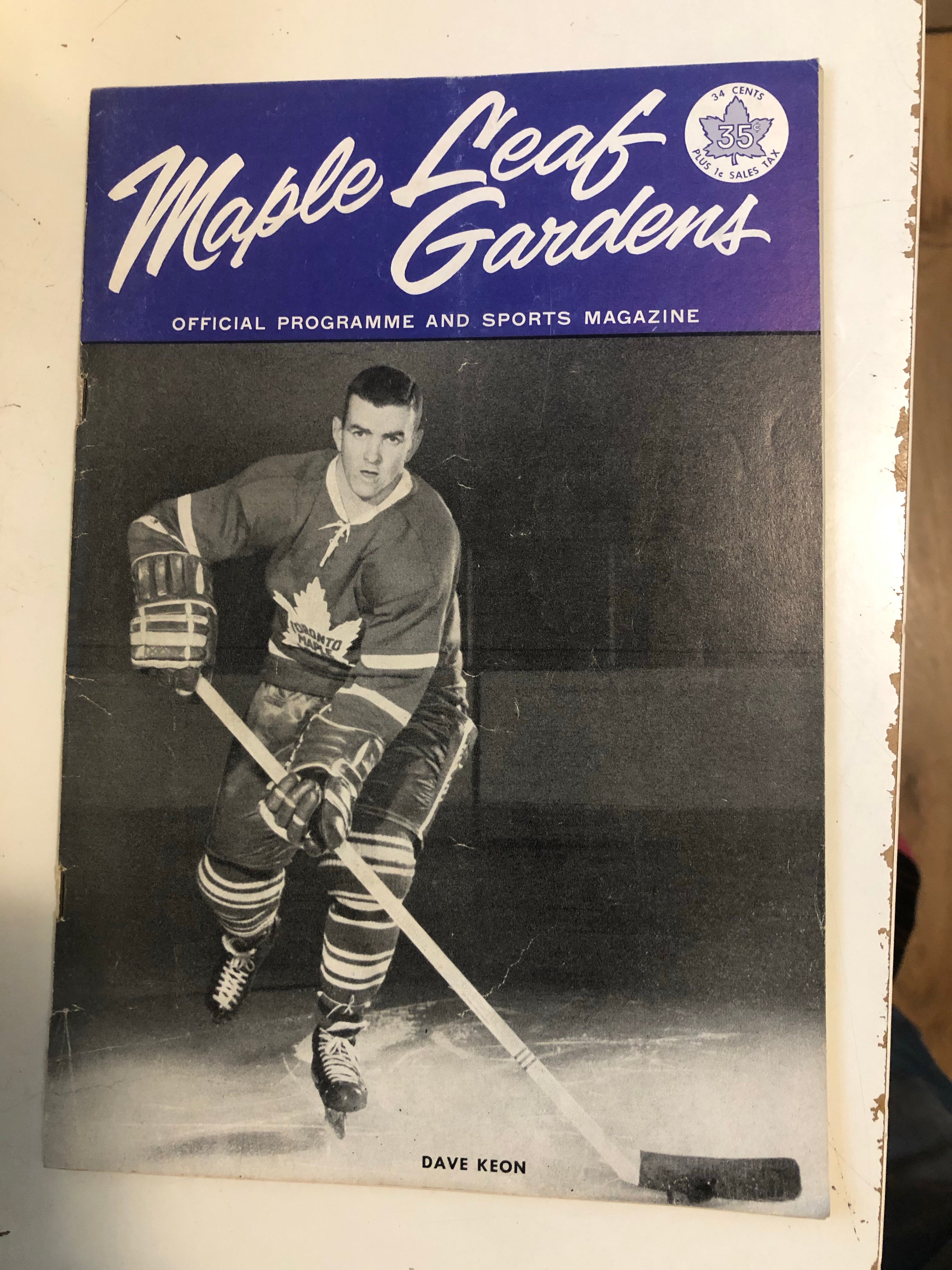 1963 Toronto Maple Leafs original hockey game program feb.9