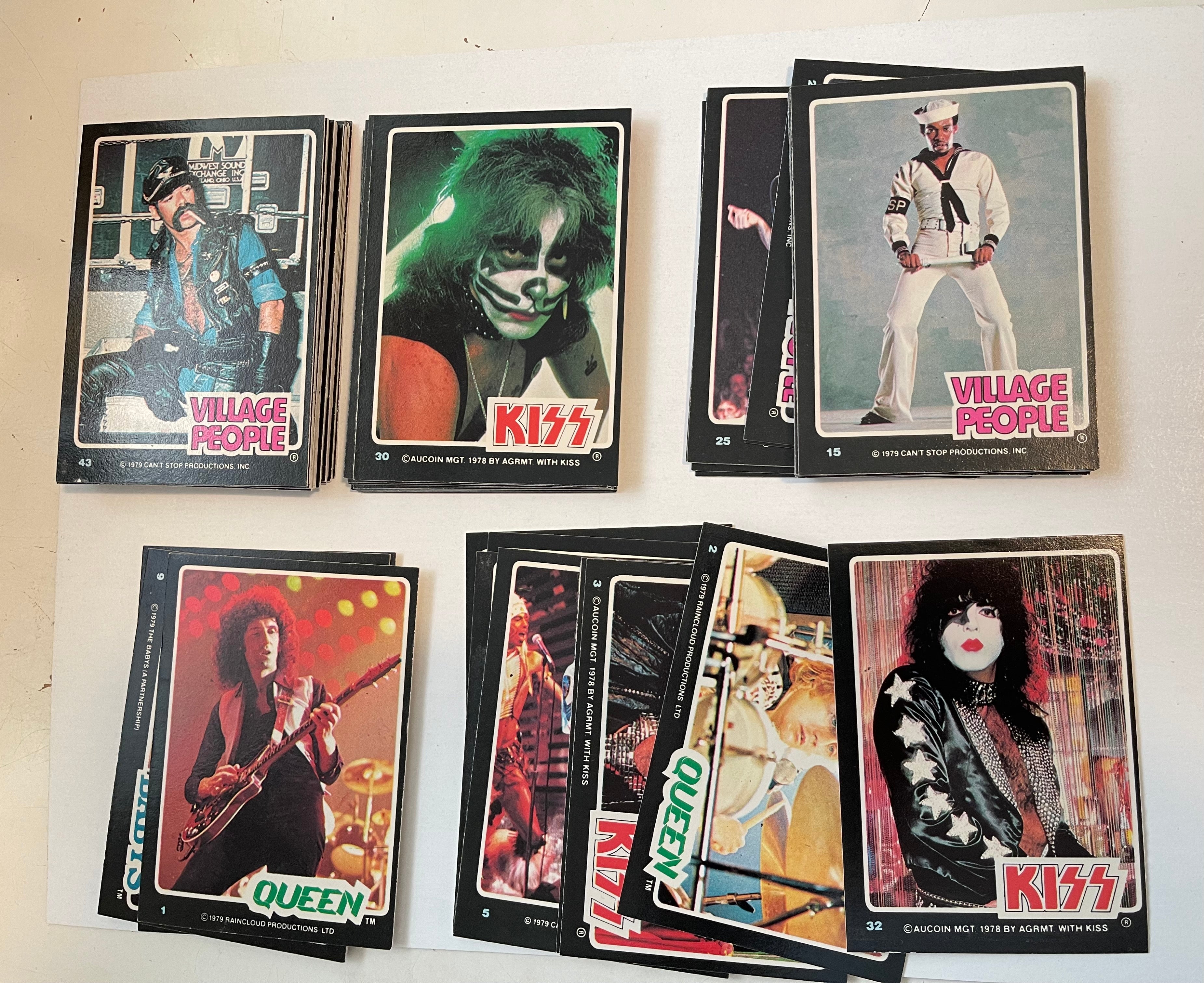 Rock Stars Donruss Kiss, Queen and the baby’s cards set 1978