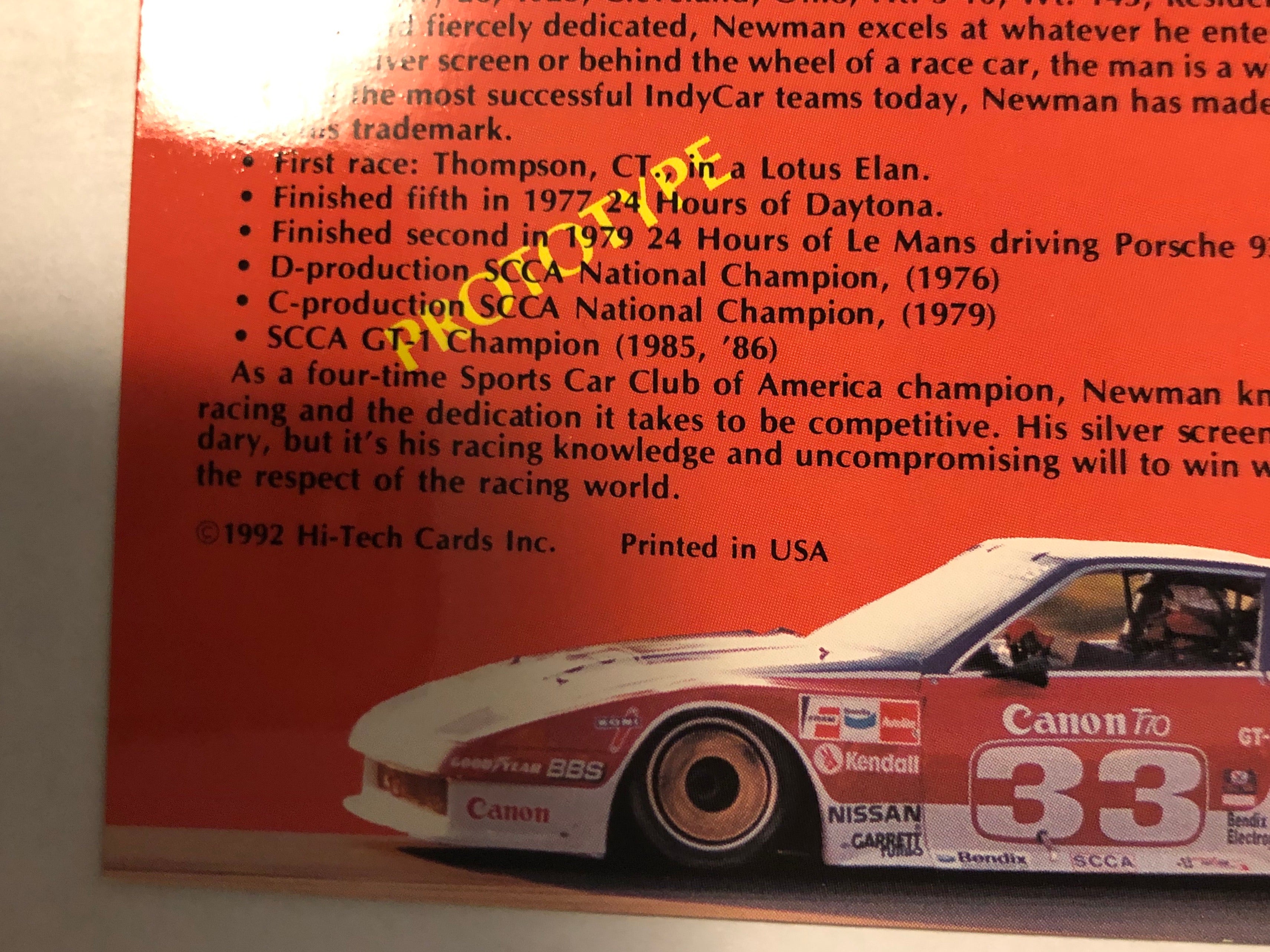 Paul Newman rare racing card promo 1990s