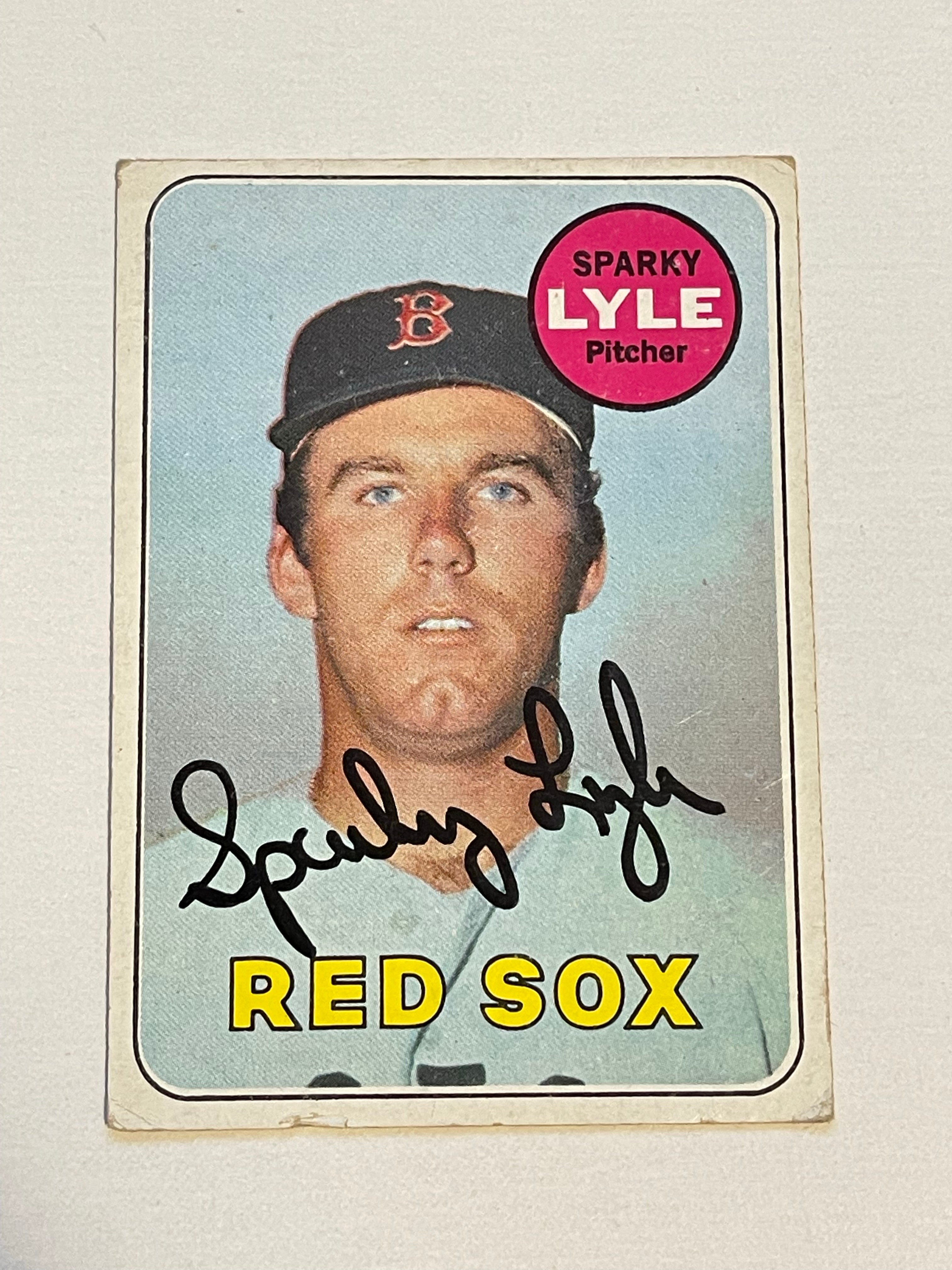 Sparky Lyle Topps rookie autograph baseball card 1969
