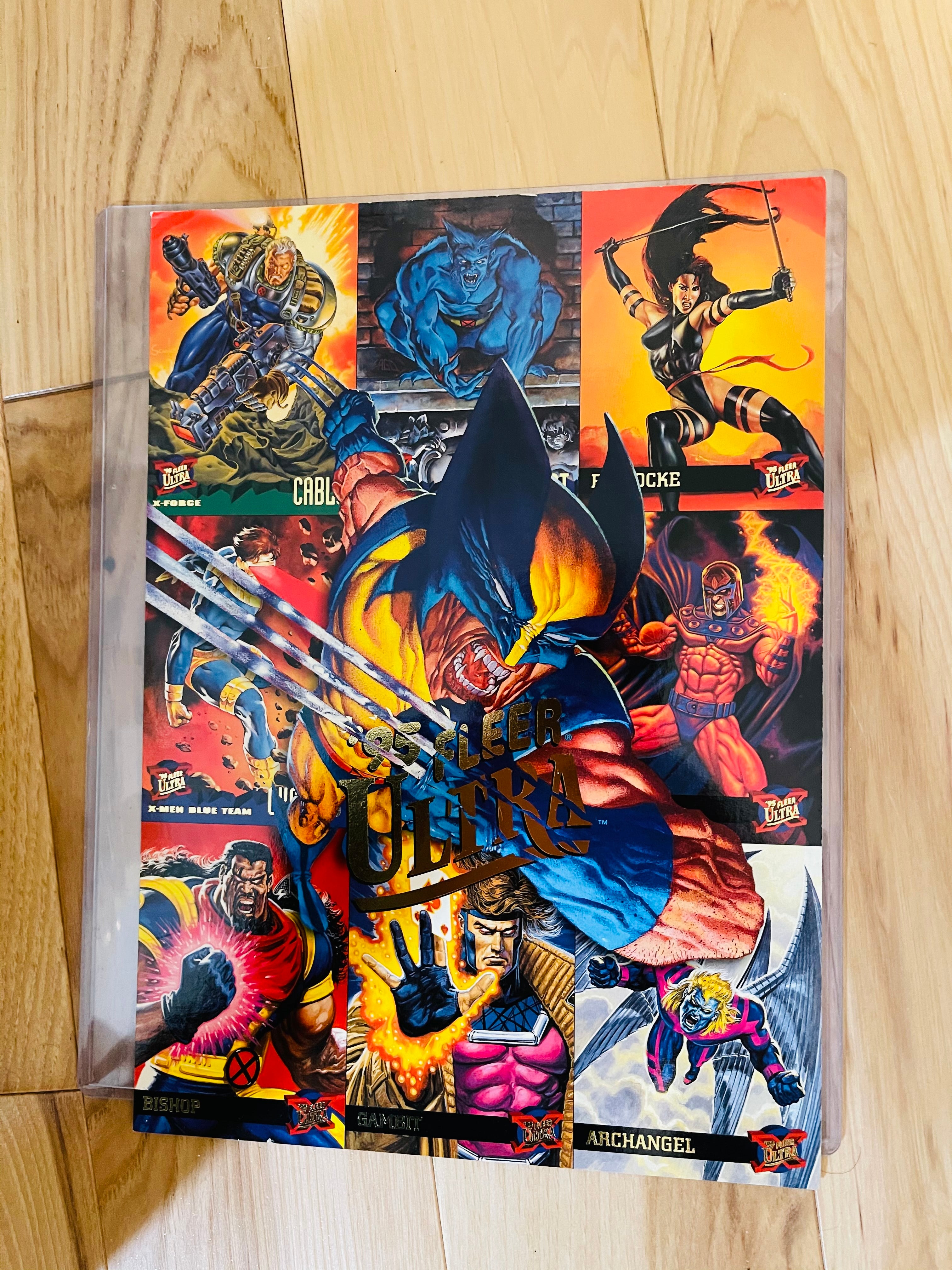 X-Men Fleer Ultra rare uncut ad cards sheet 1995