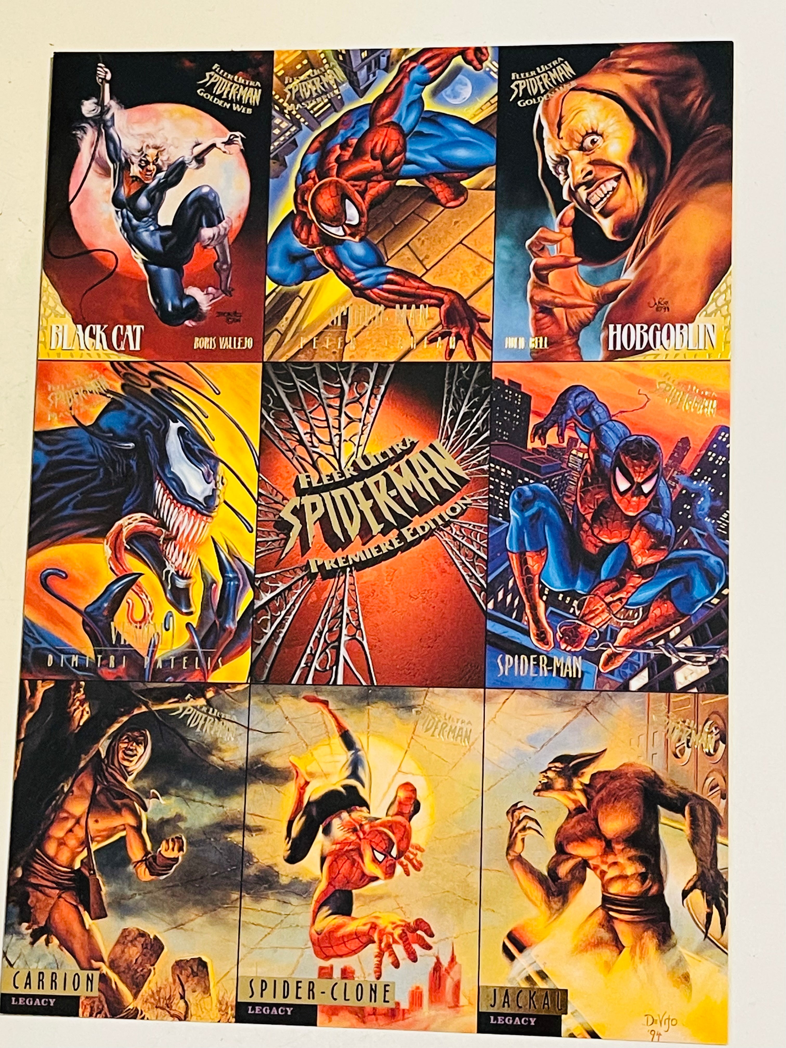rare spiderman cards Fleer Ultra Spider-Man rare uncut cards sheet 1995