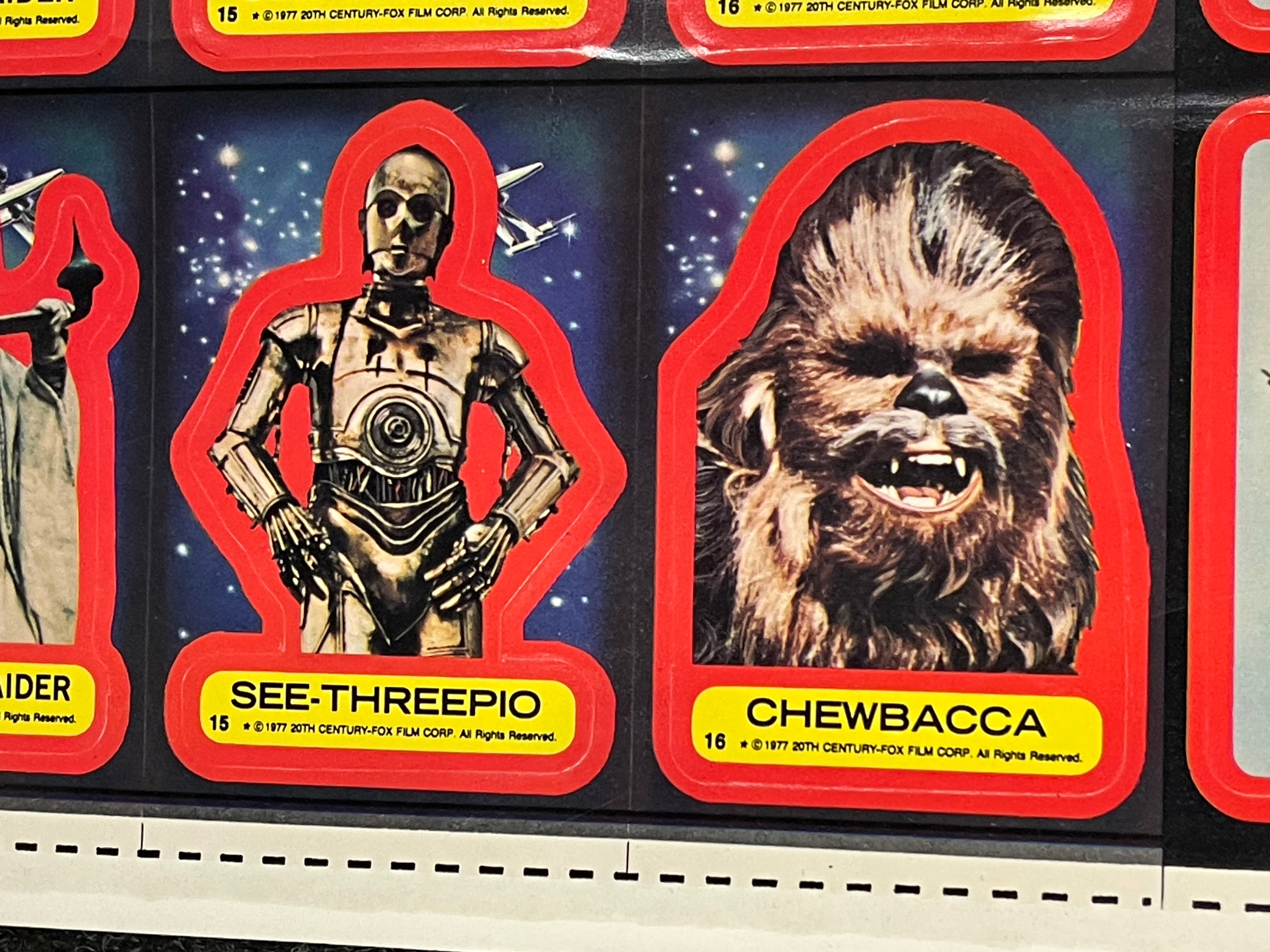 Star Wars movie Topps series 2 original uncut stickers sheet 1977