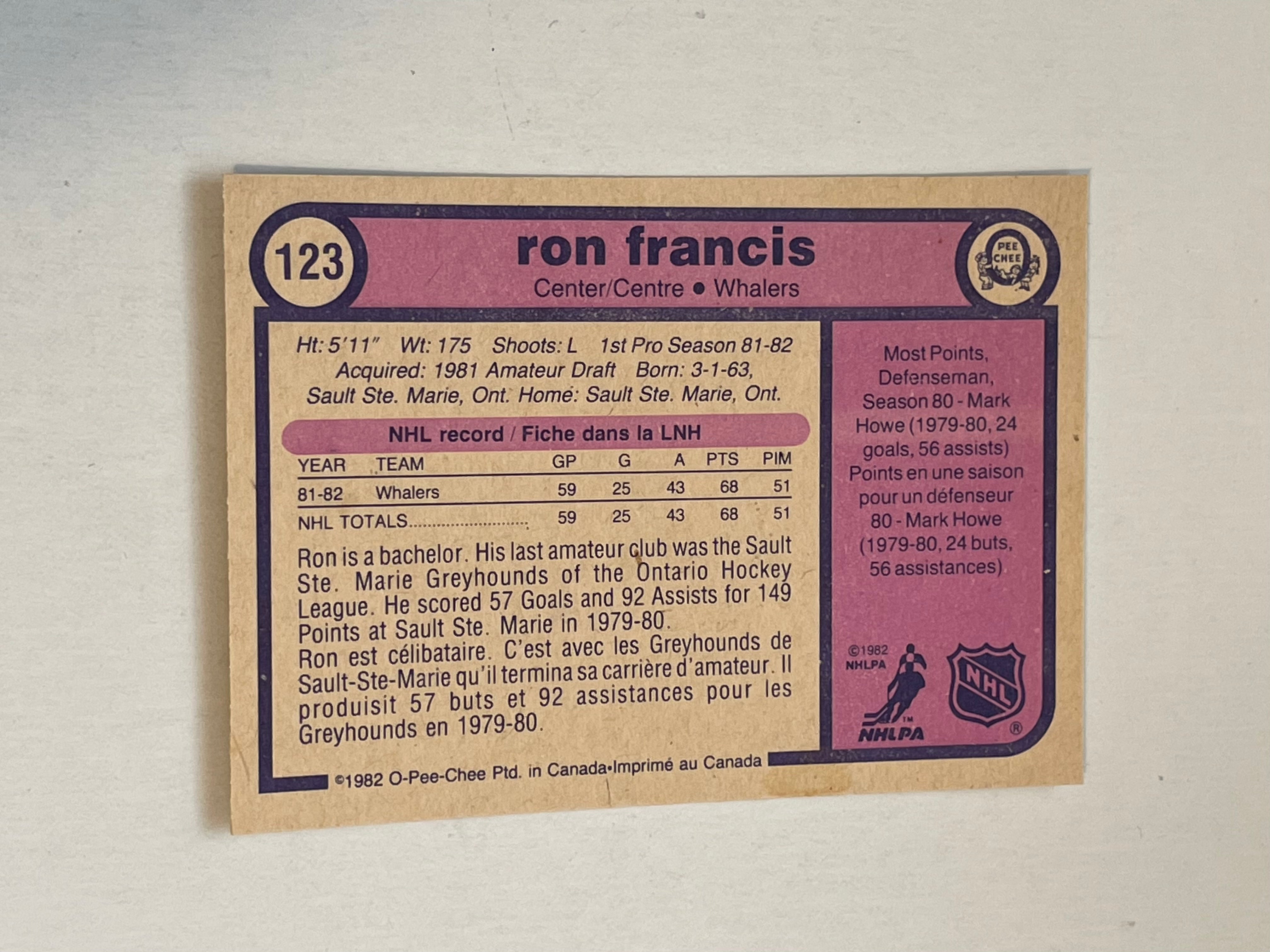 Ron Francis opc high grade rookie card