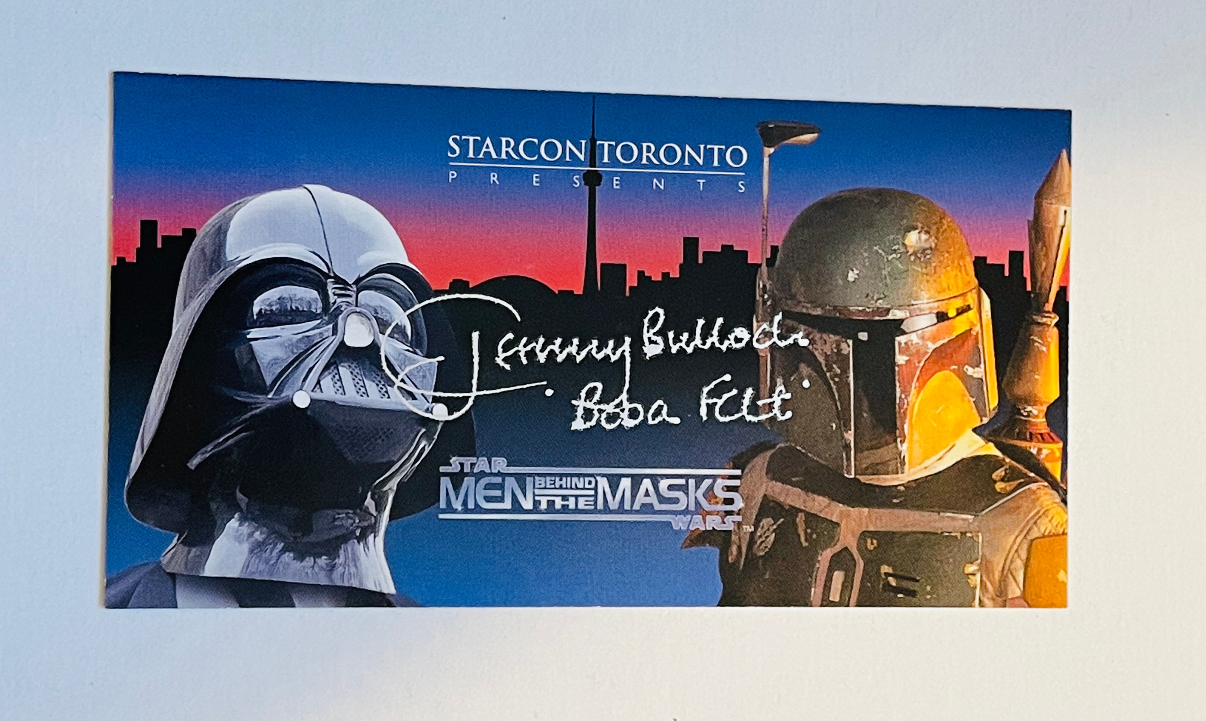 Star Wars Starcon Boba Fett  signed in person card 1997  w/COA