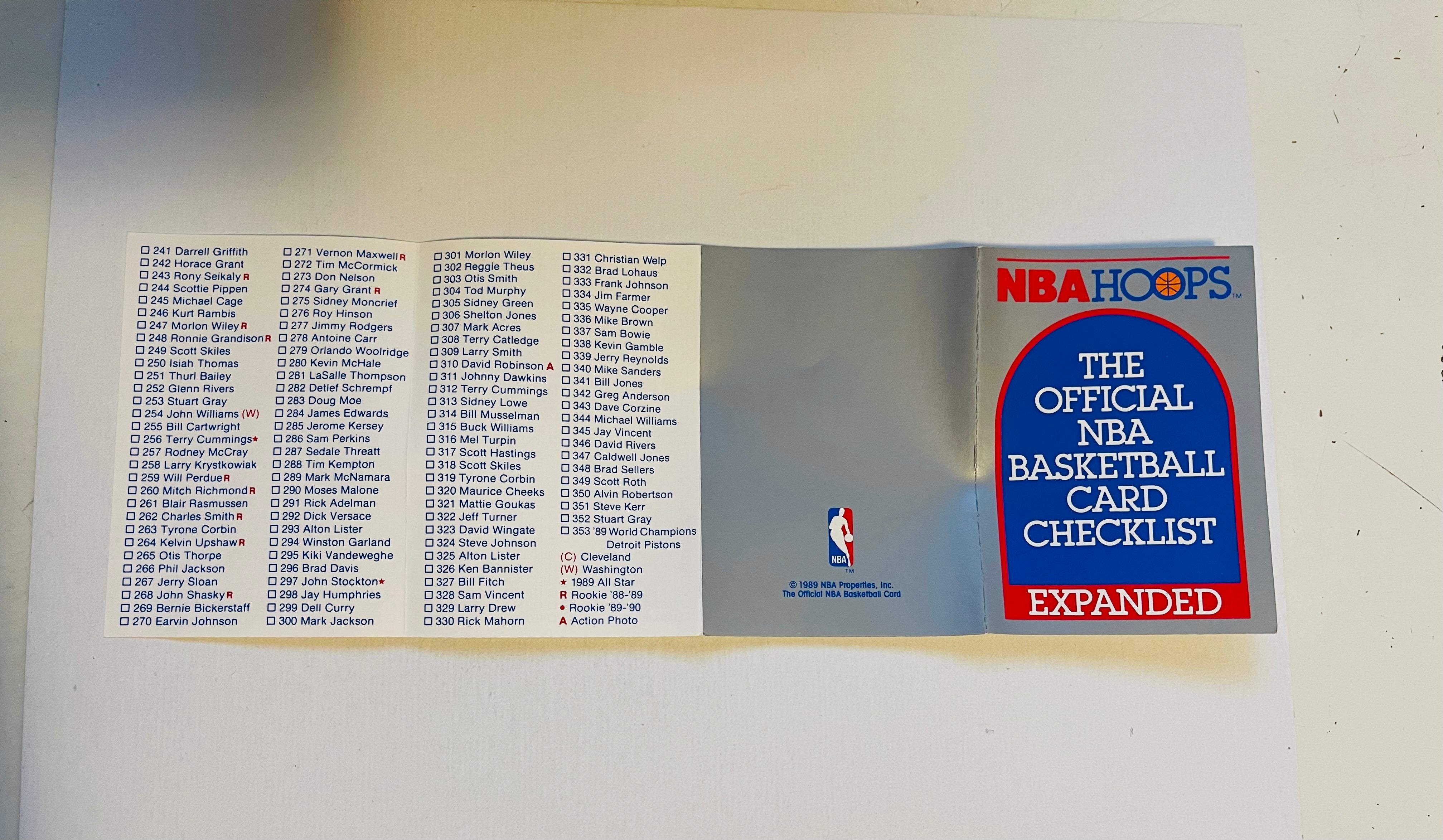 Hoops basketball rare expanded series 2 redemption checklist 1989