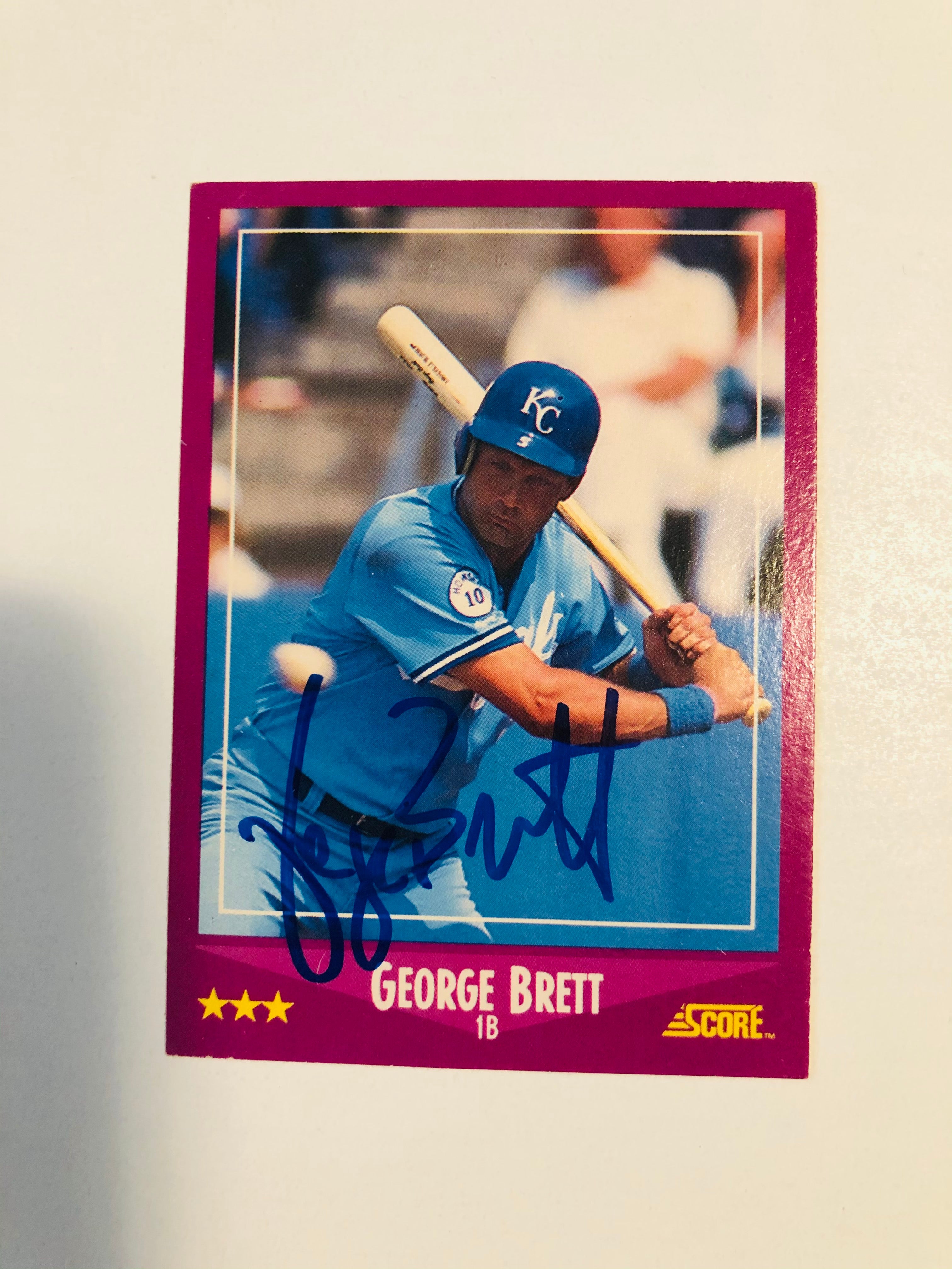George Brett rare autograph baseball card with COA