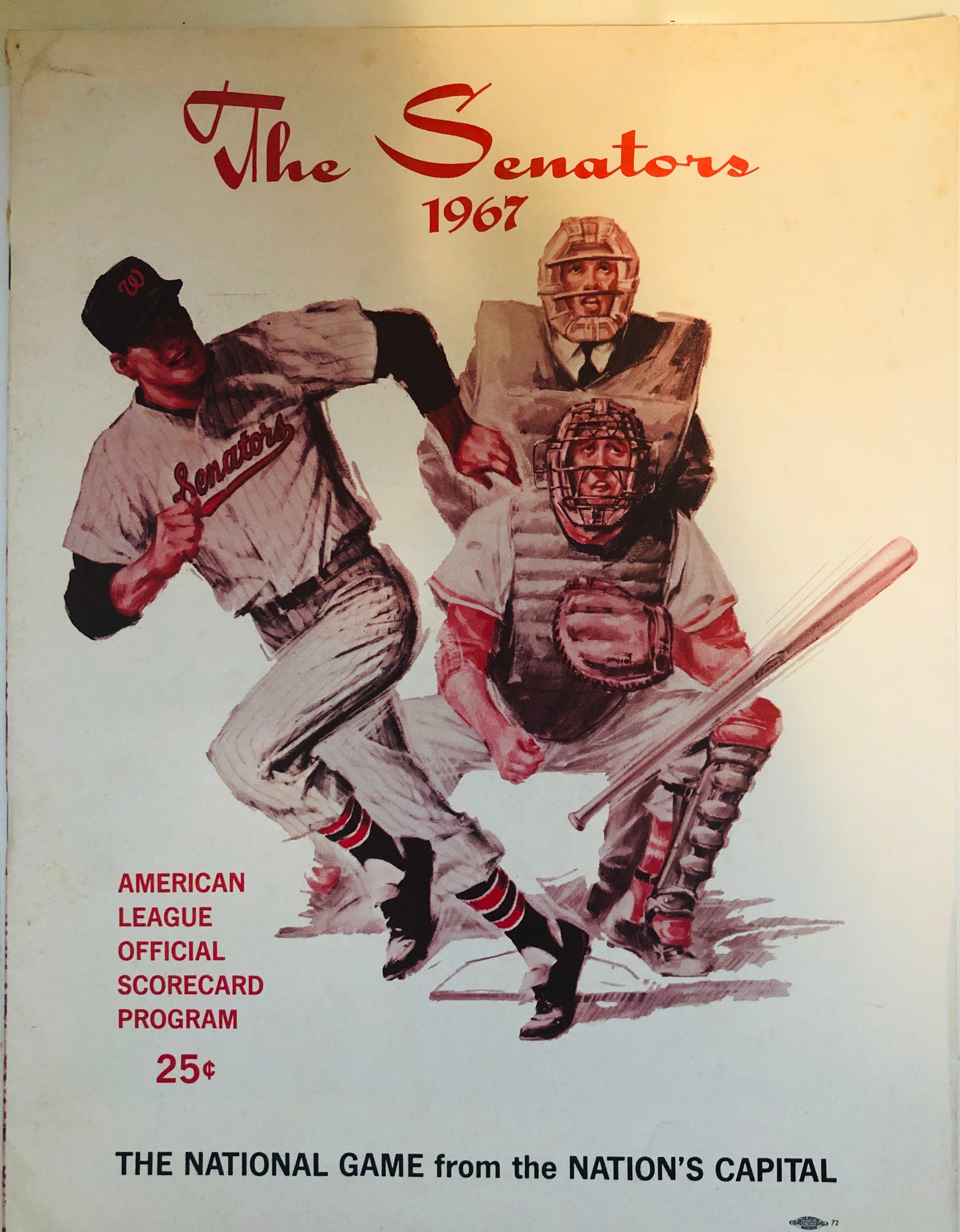The Senators baseball team rare scorecard program 1967