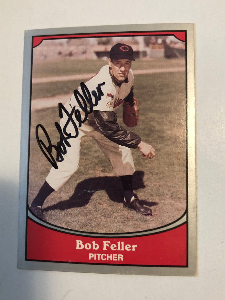 Bob Feller signed baseball card with COA – Fastball Collectibles