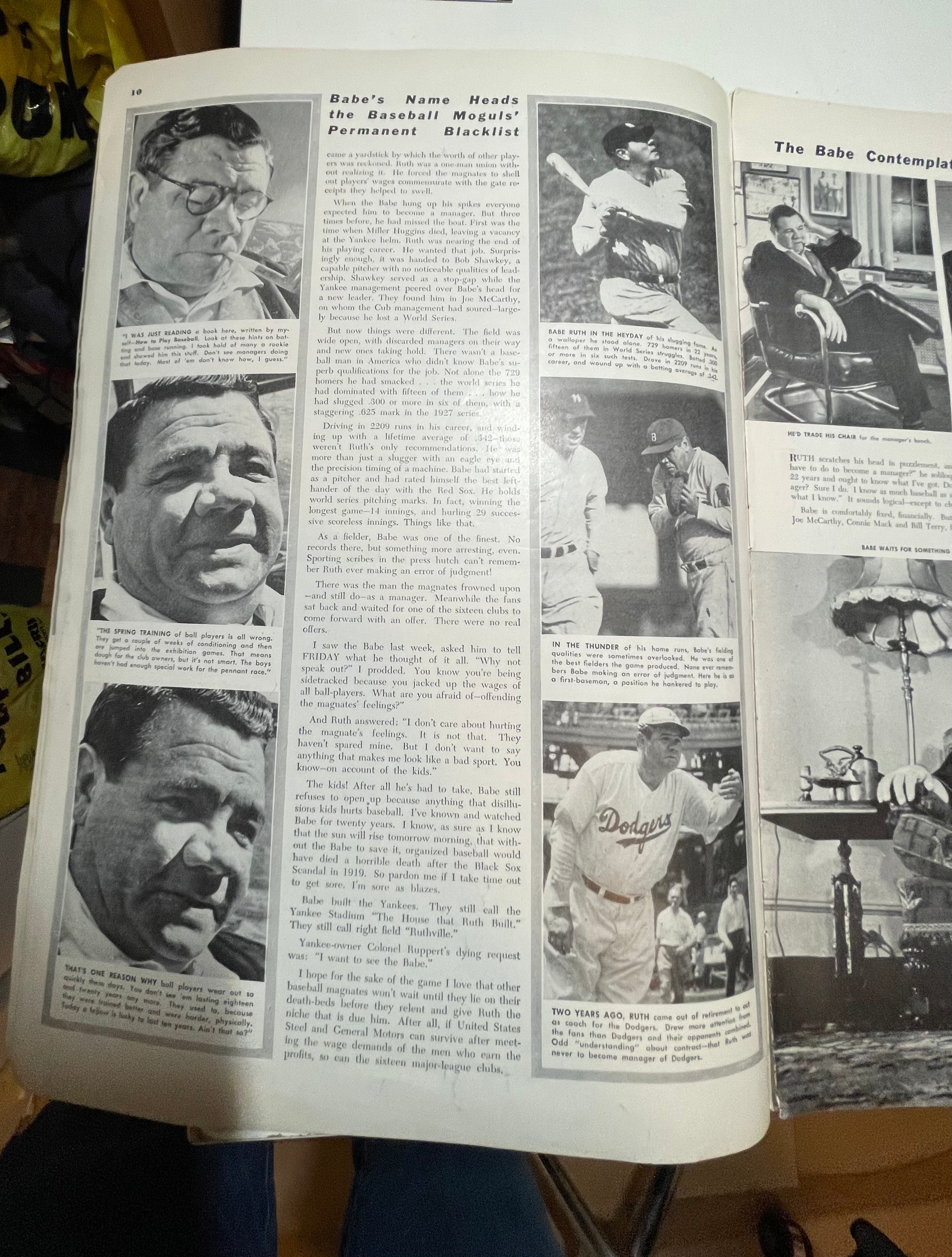 Babe Ruth baseball legend rare Friday magazine 1941