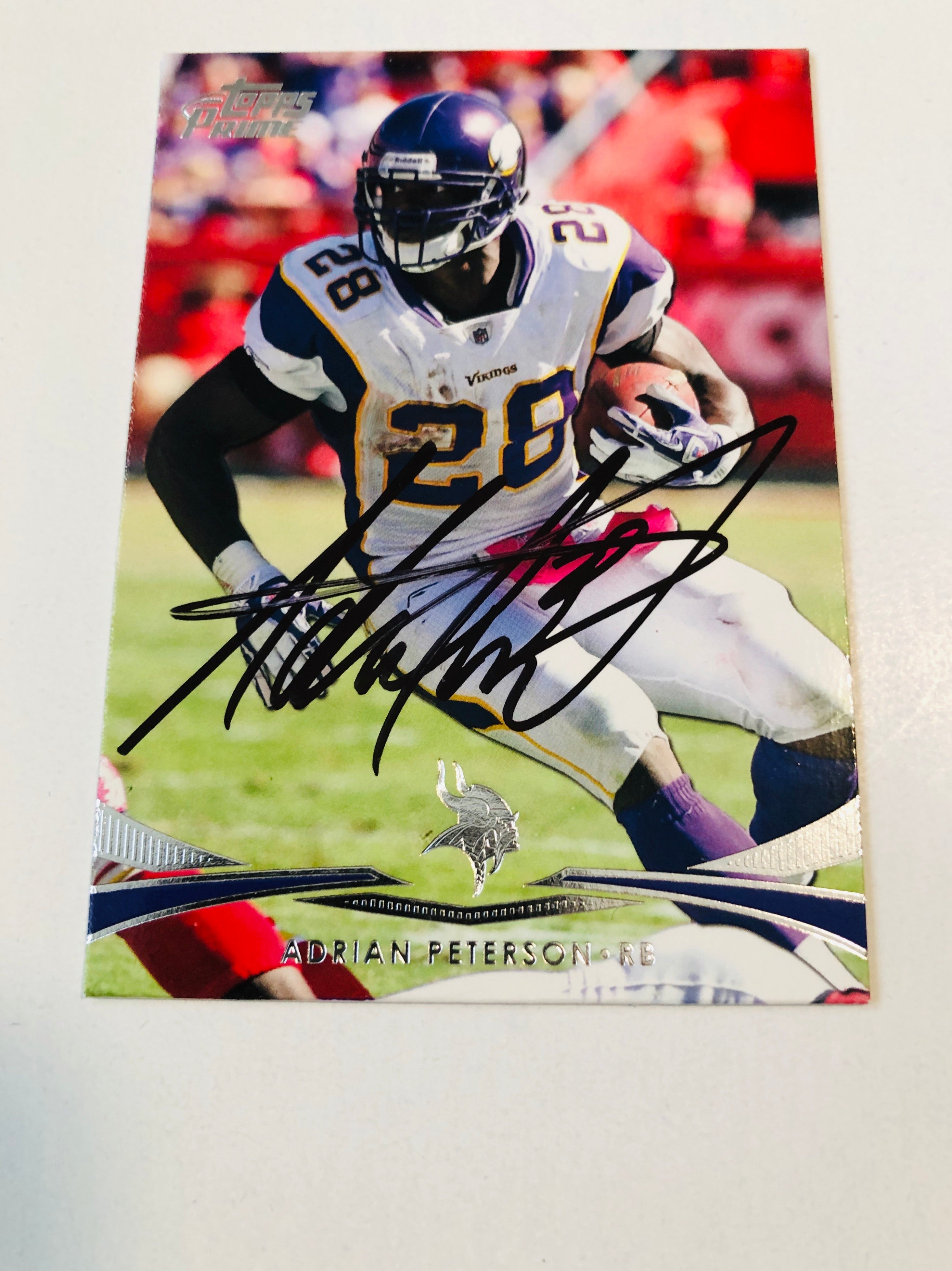 Adrian Peterson rare signed football card with COA