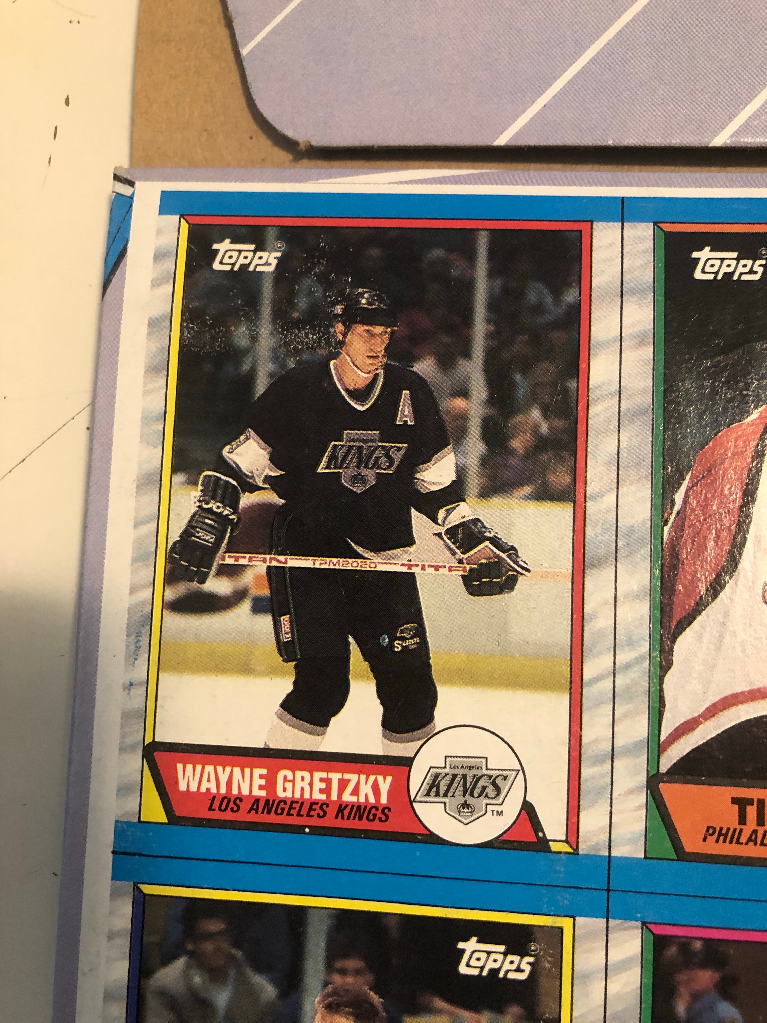 1989 Topps Wayne Gretzky box bottom hockey card
