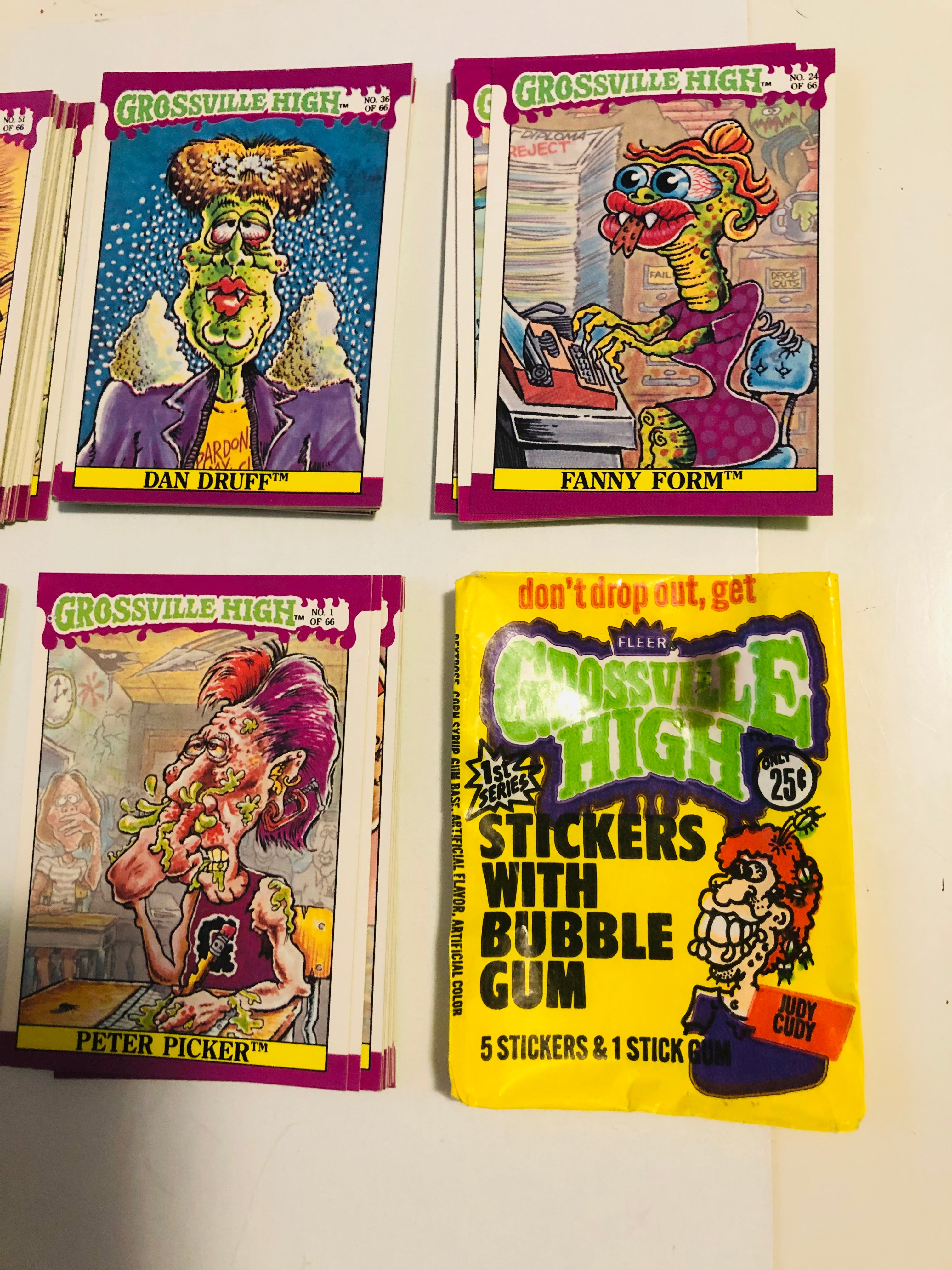 Grossville High complete cards set with wrapper 1986