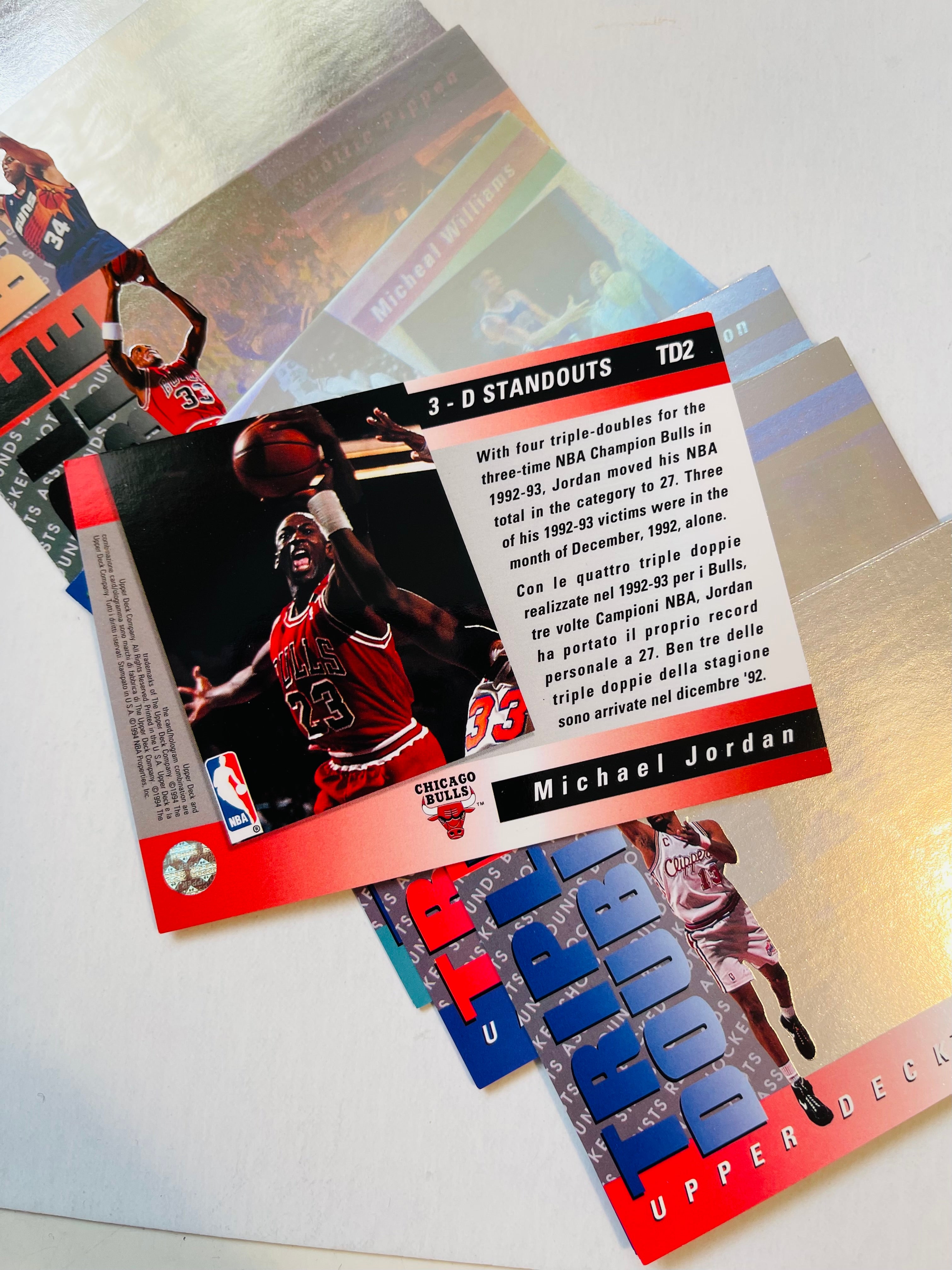Michael Jordan Upper Deck 3D stand outs hologram insert set 1993