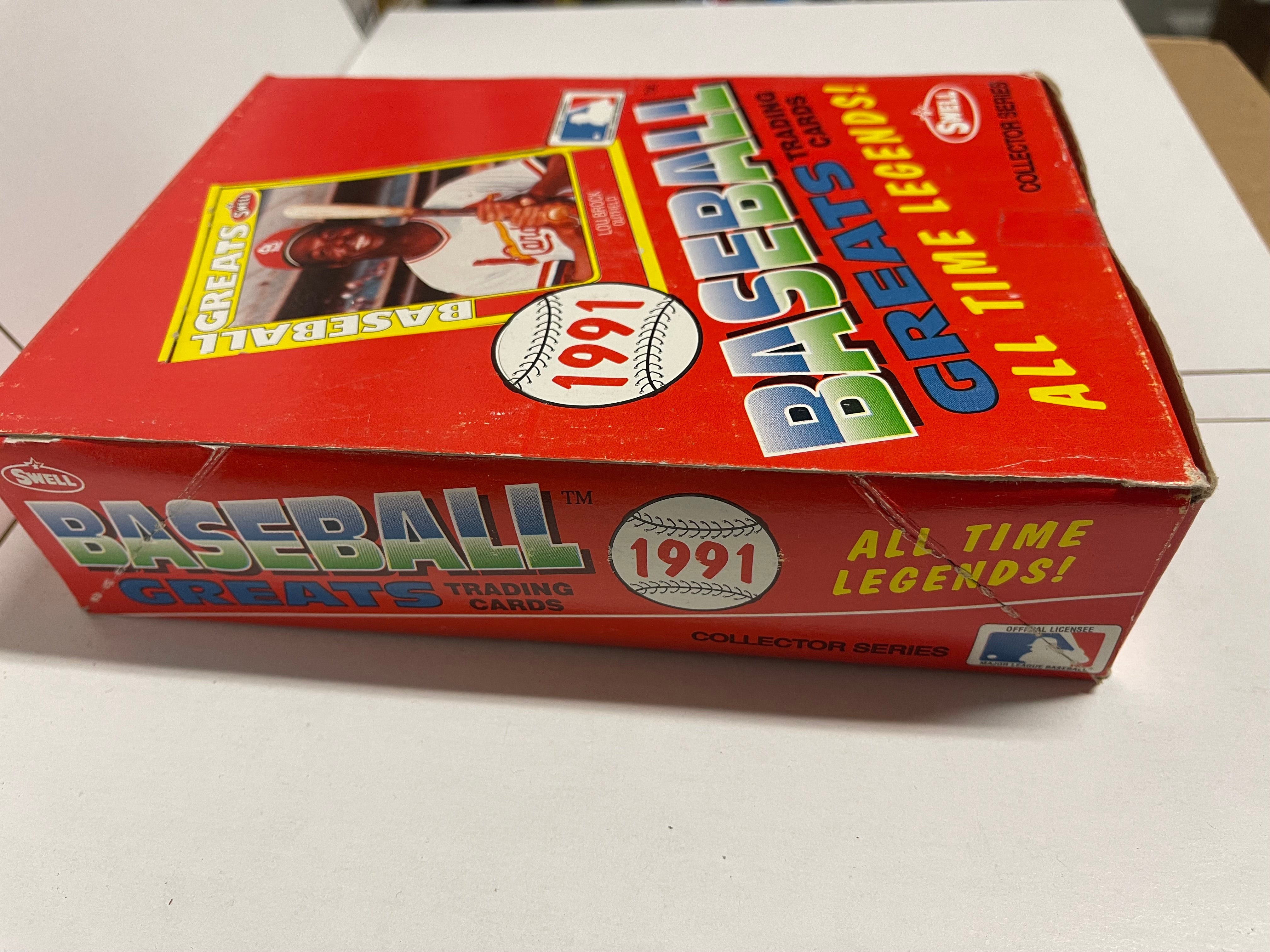 1991 Swell Baseball Greats cards 36 packs box
