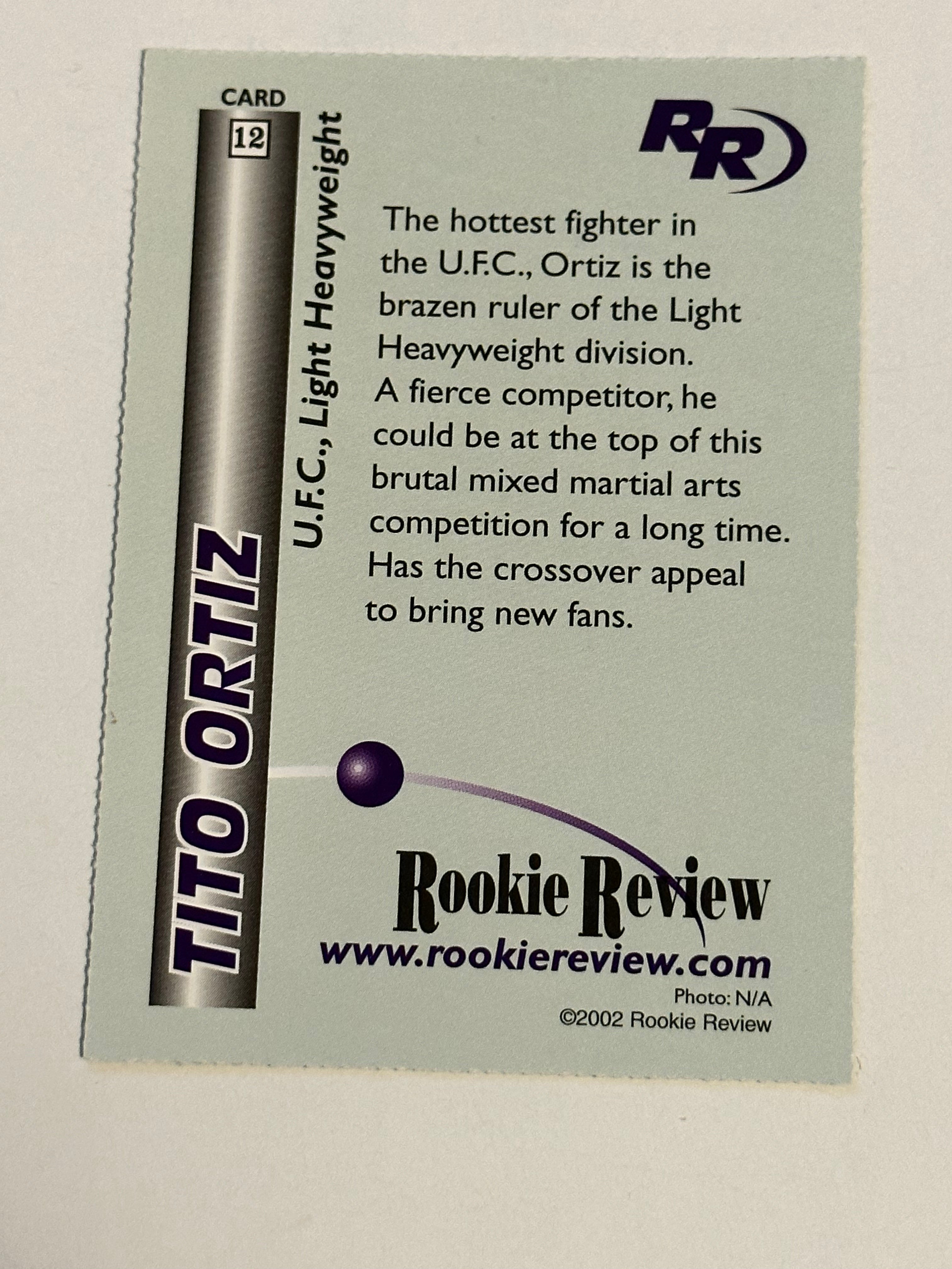 UFC Tito Ortiz rookie review rookie card 2002