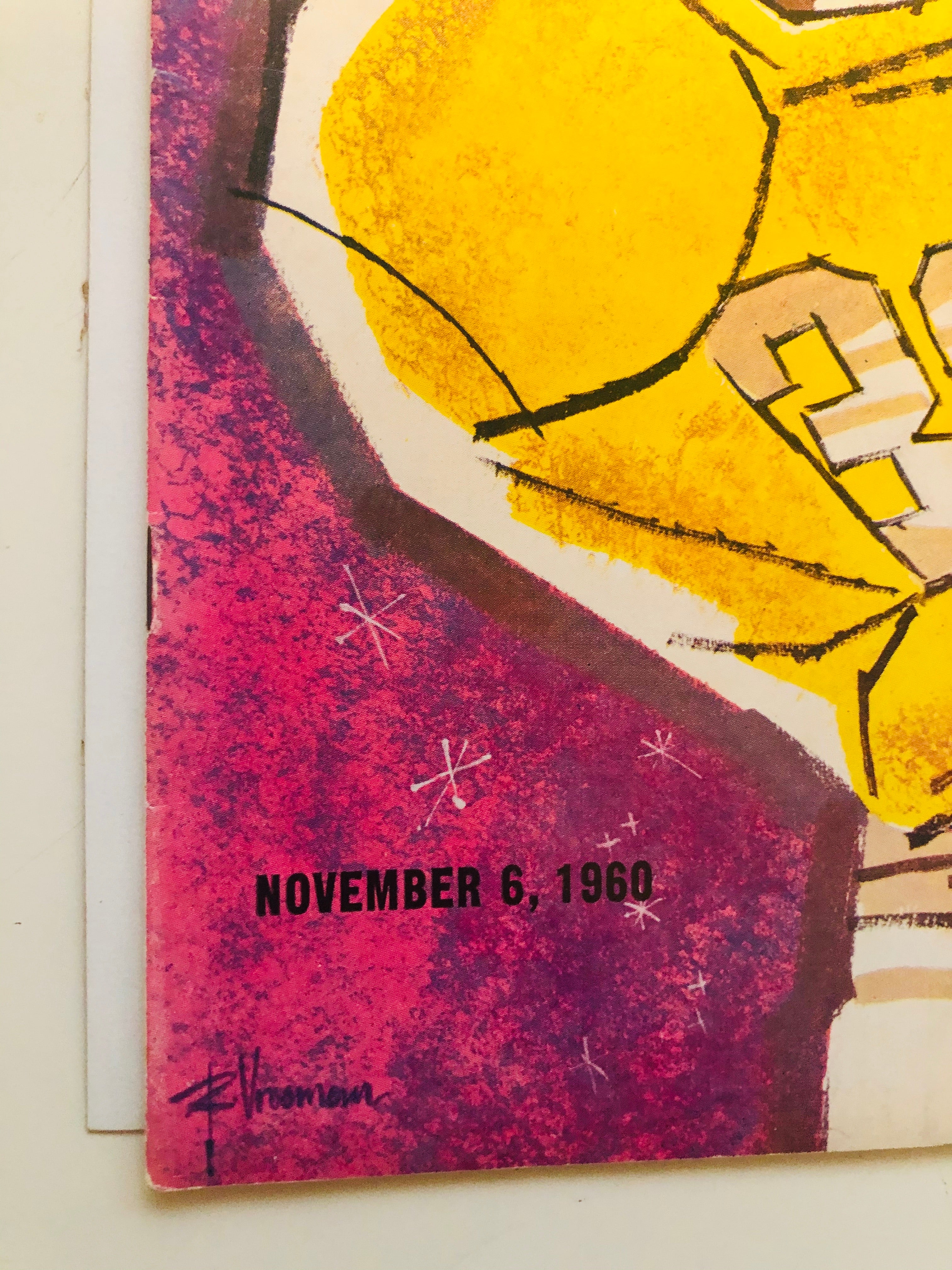 1960 football game program 49ers vs Lions