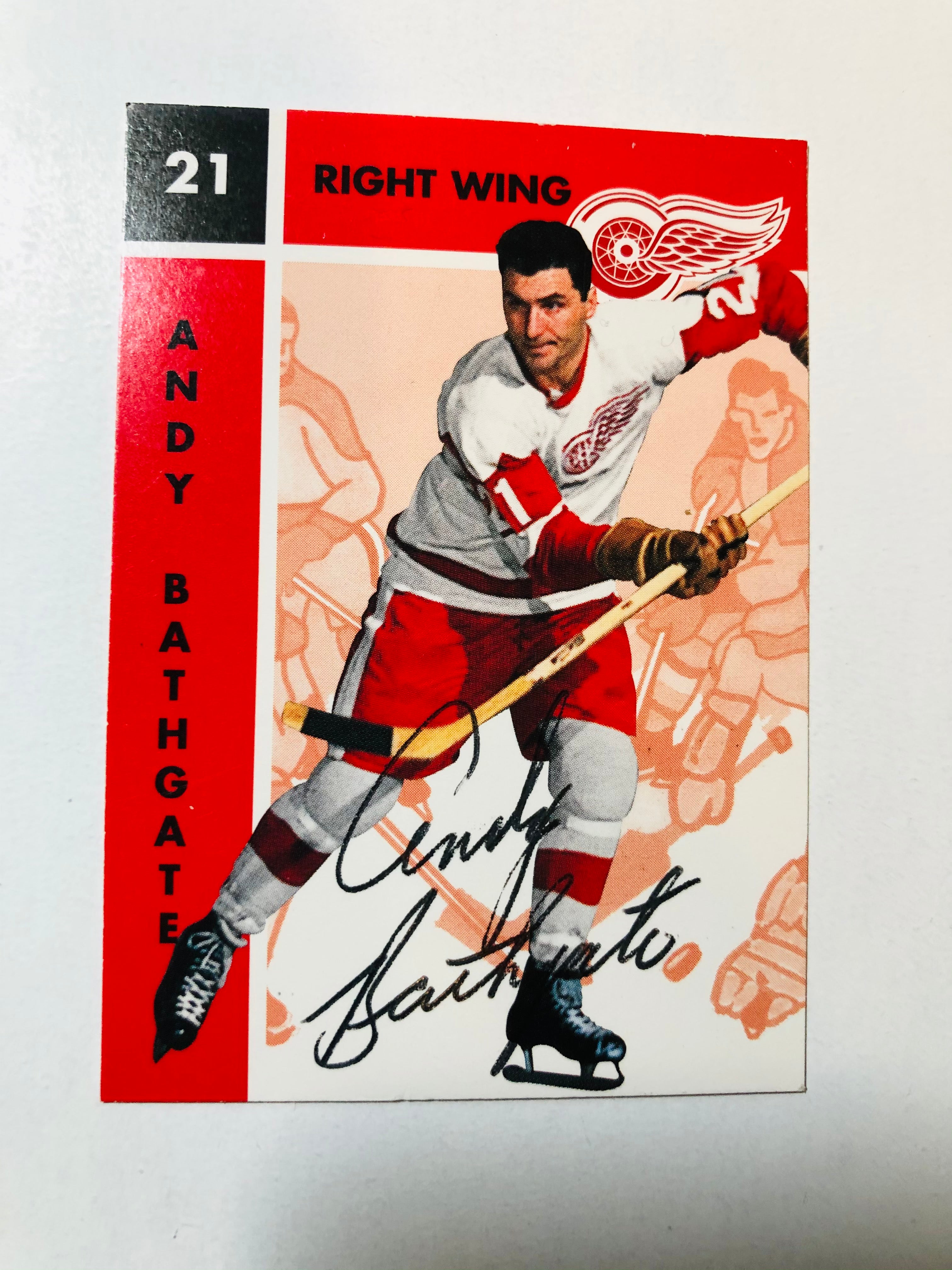 Andy Bathgate autograph hockey card with COA
