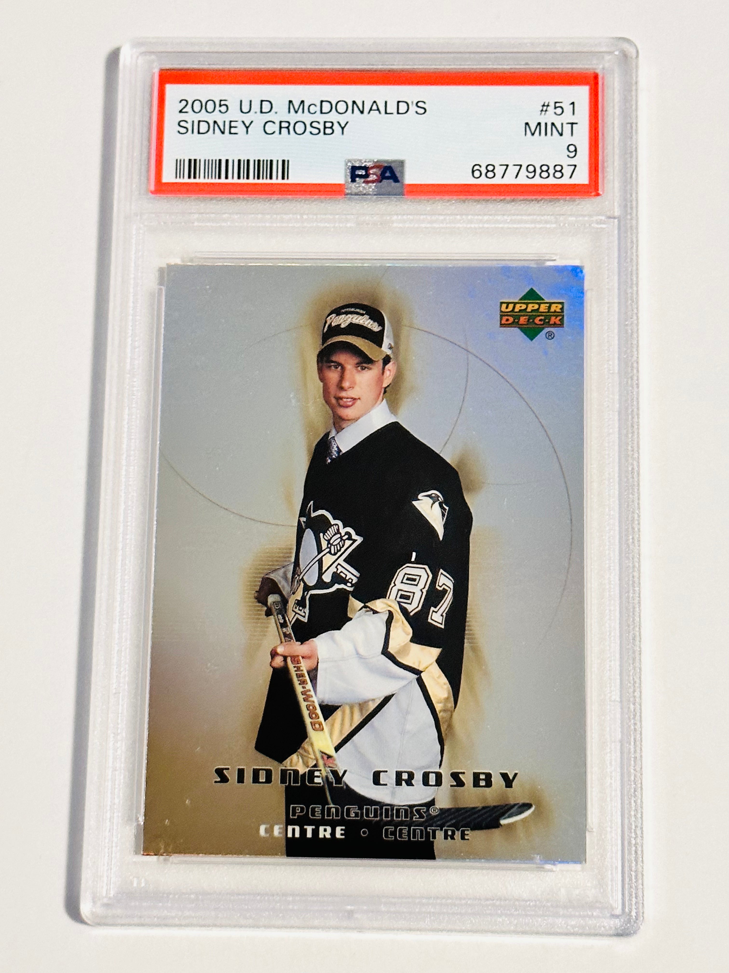 Sidney Crosby McDonalds rare High grade PSA 9 rookie hockey card 2005