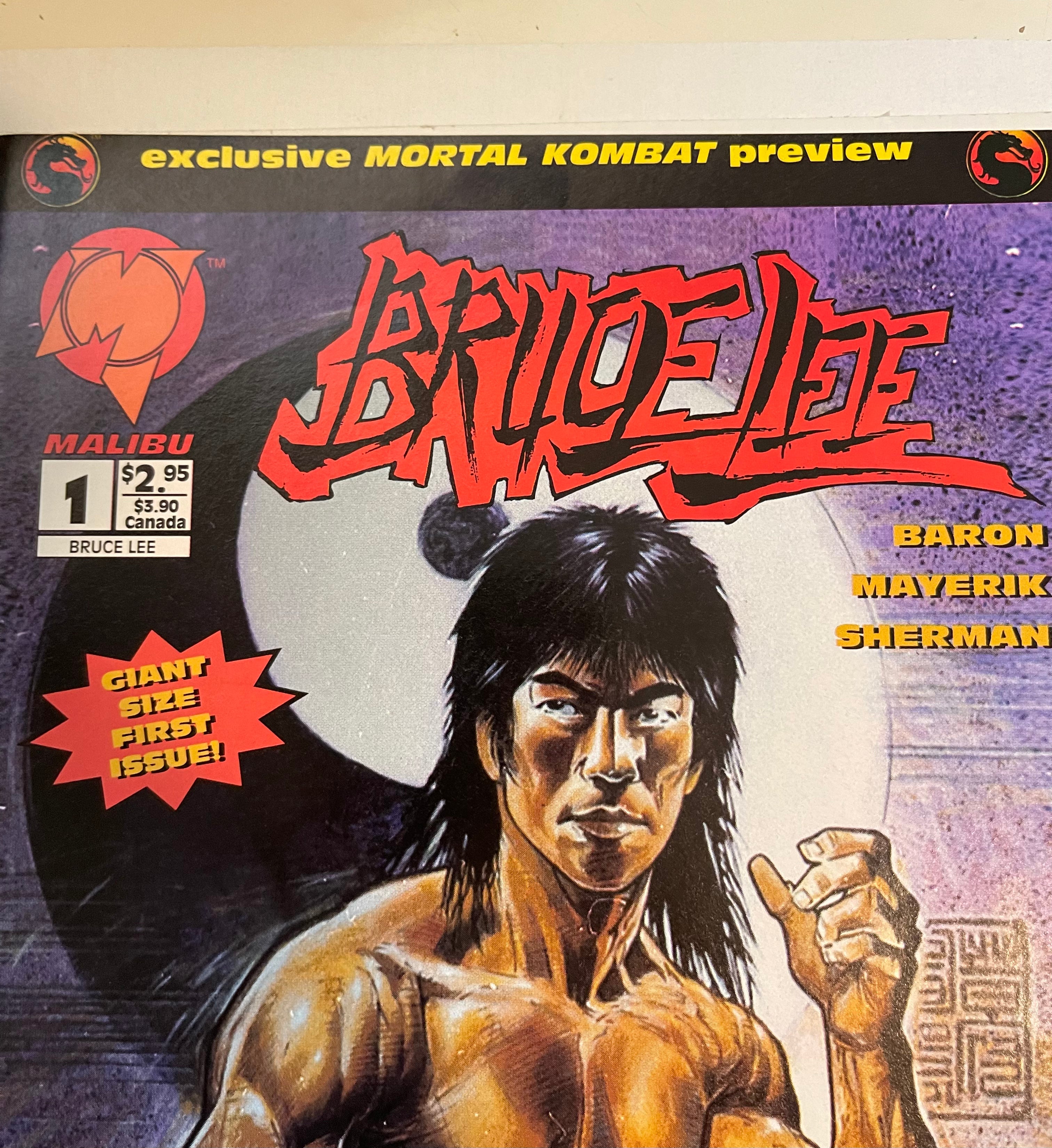 Bruce Lee comic with Mortal Combat preview 1990s