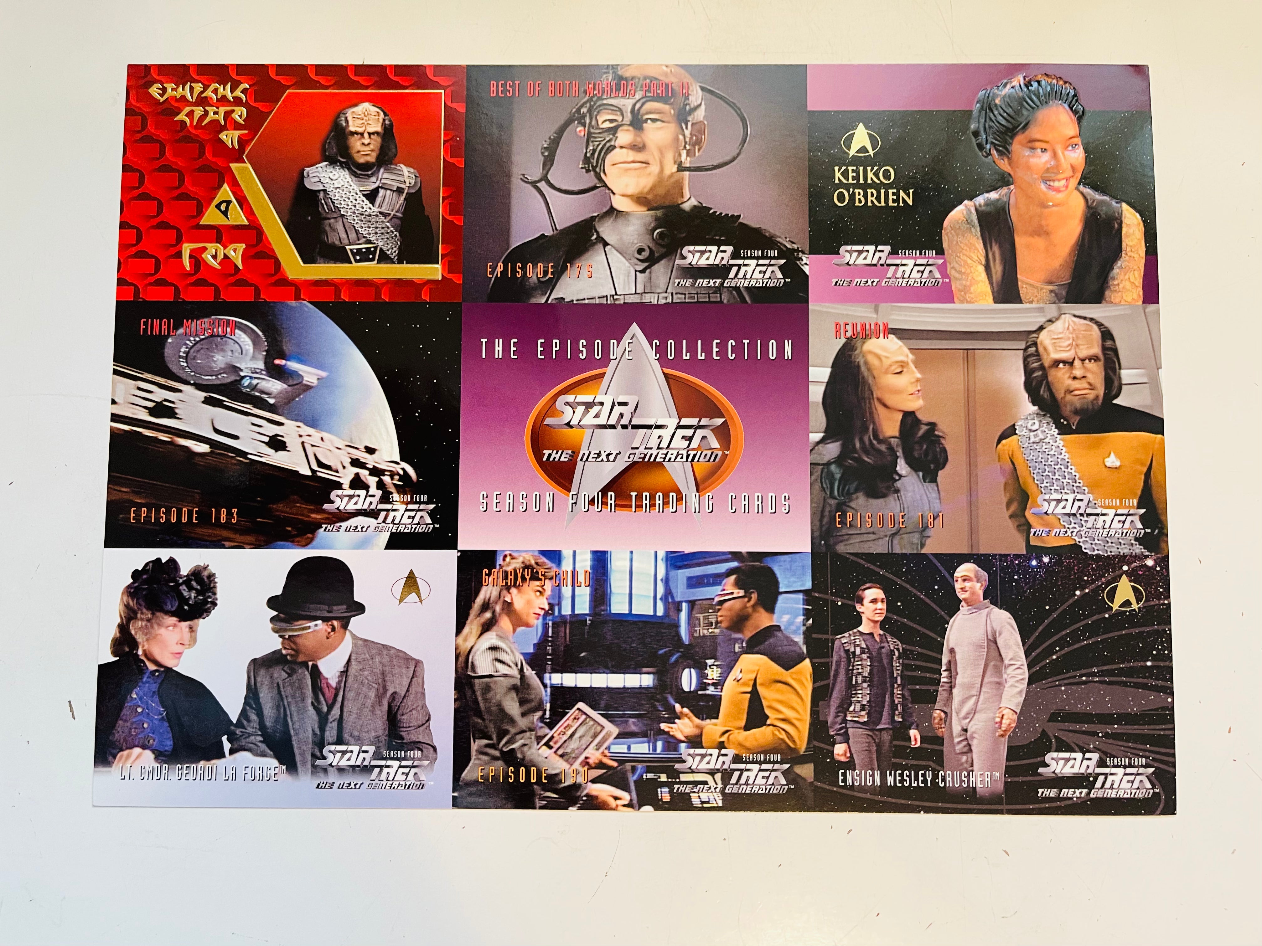 Star Trek Next Generation season 4 uncut cards sheet 1990s