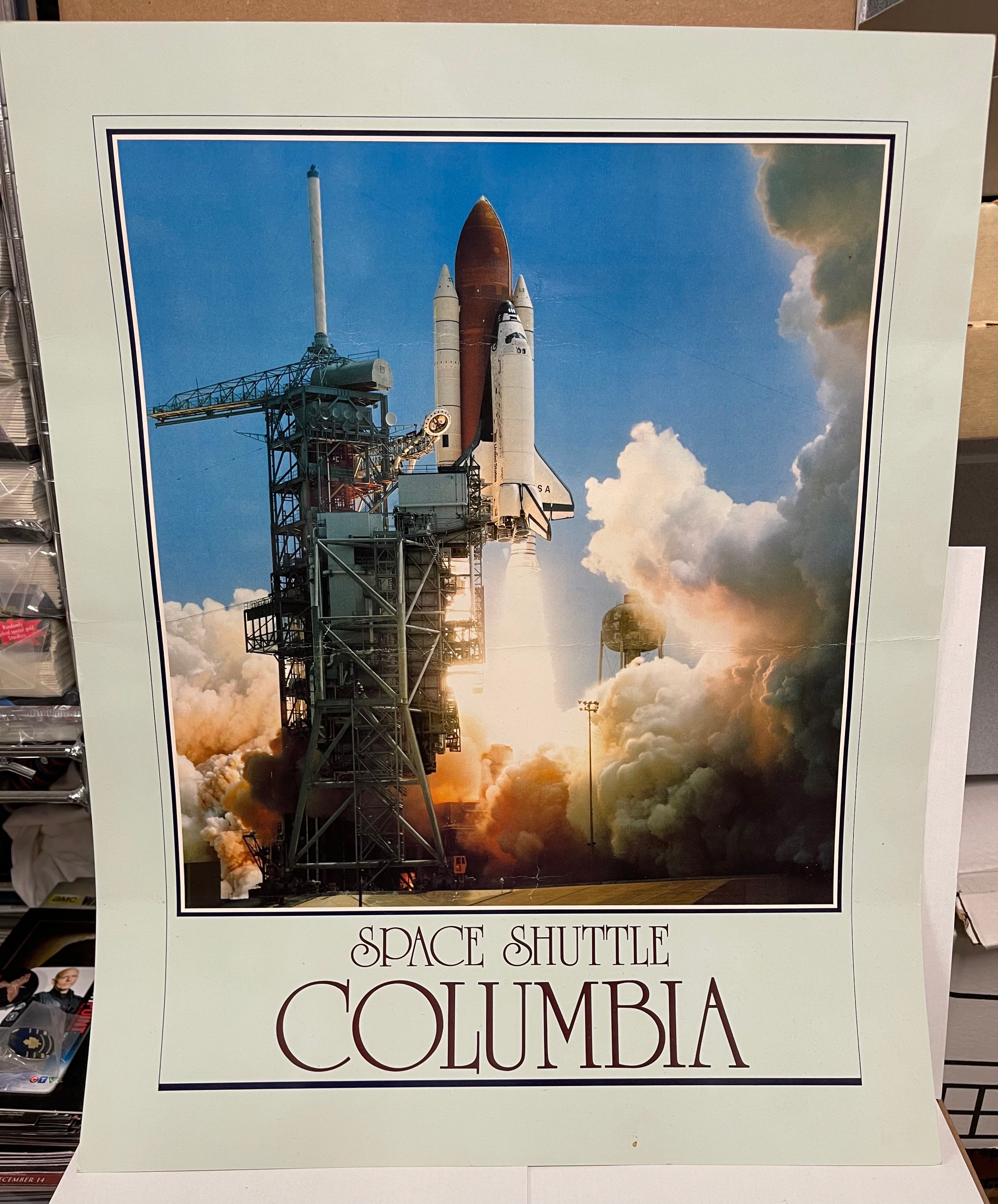 Space Shuttle Columbia rare cardboard poster 16x20 from 1986