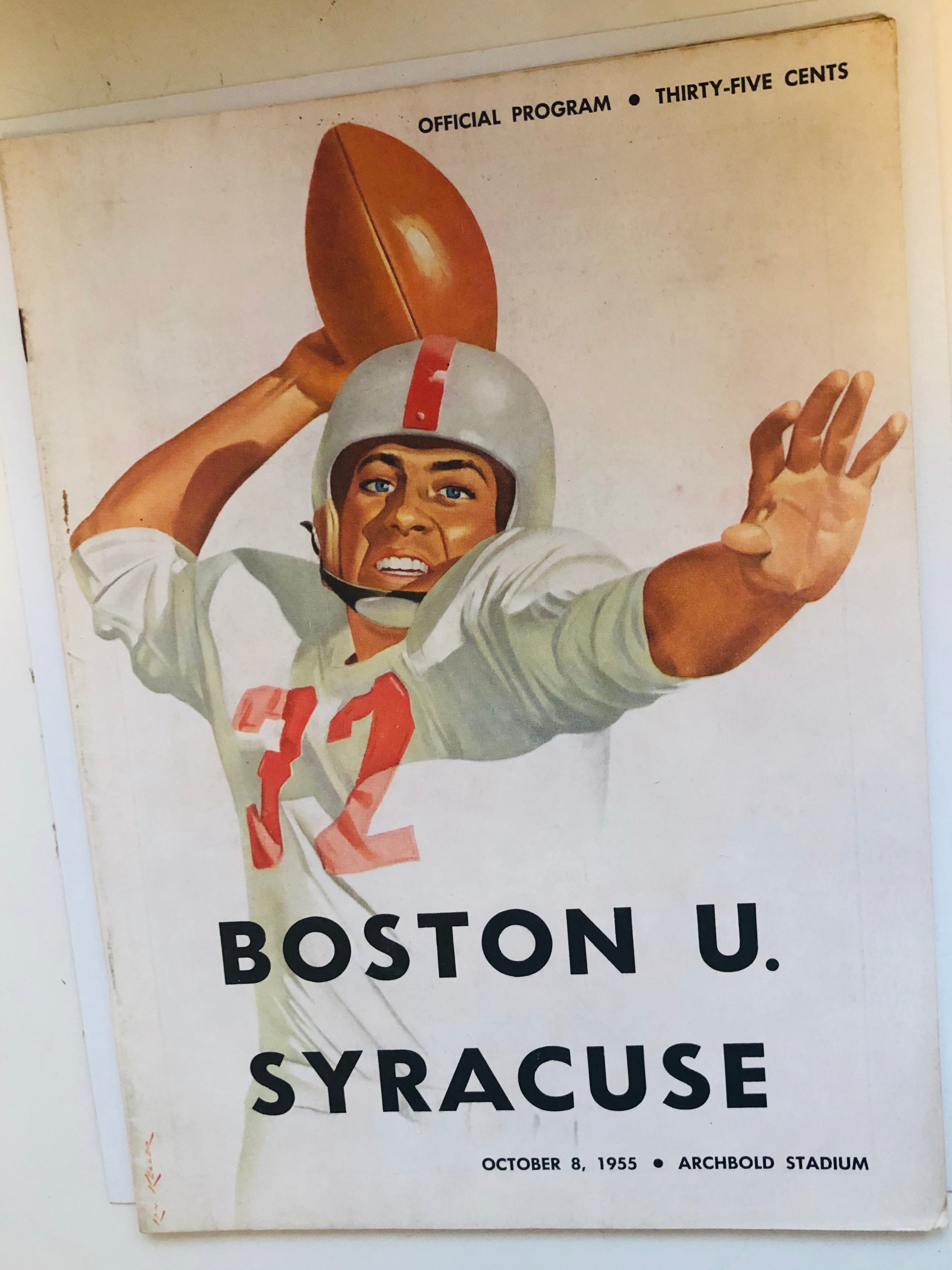 1955 Boston vs Syracuse rare football game program